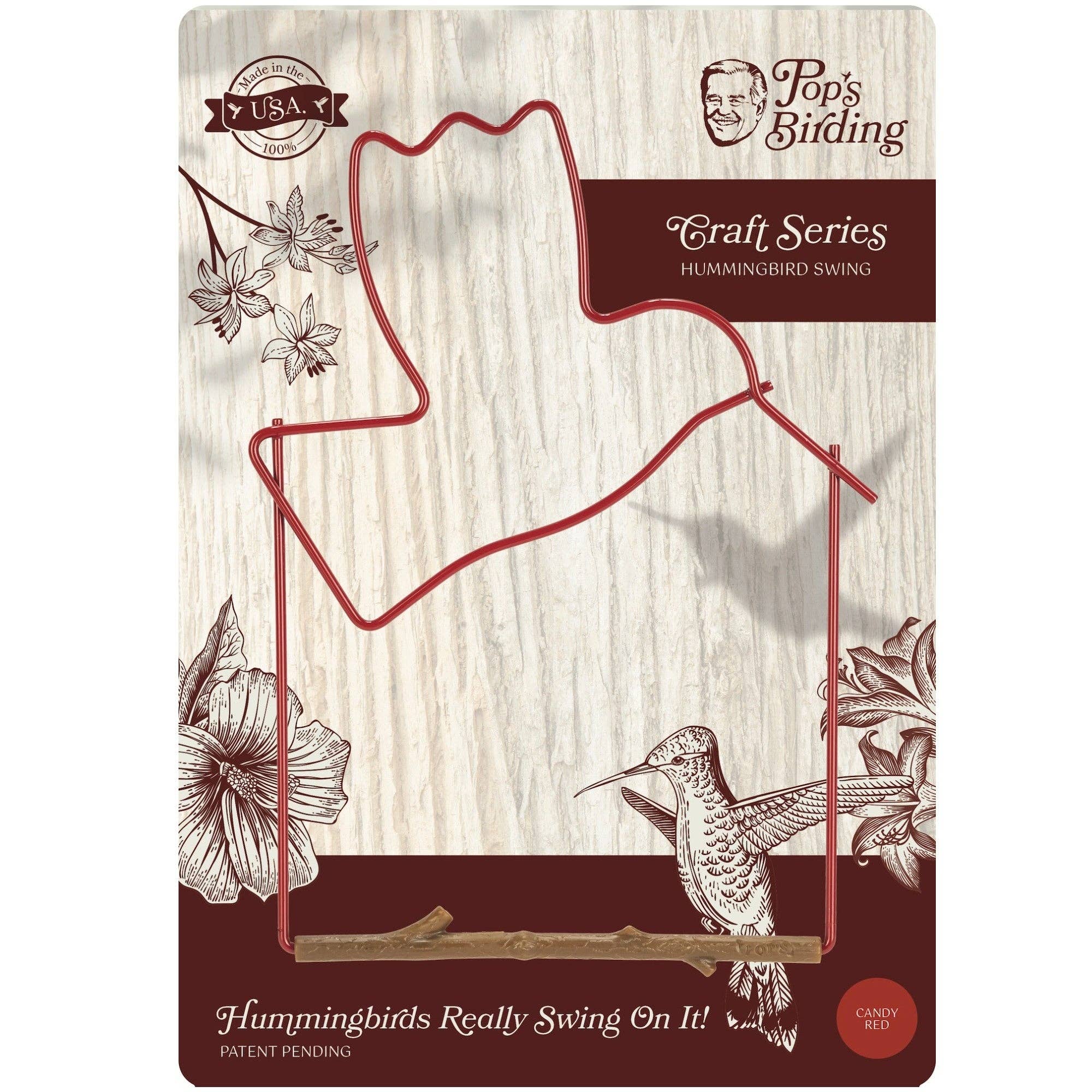Hummingbird Swing Craft Red Bird decorative perch