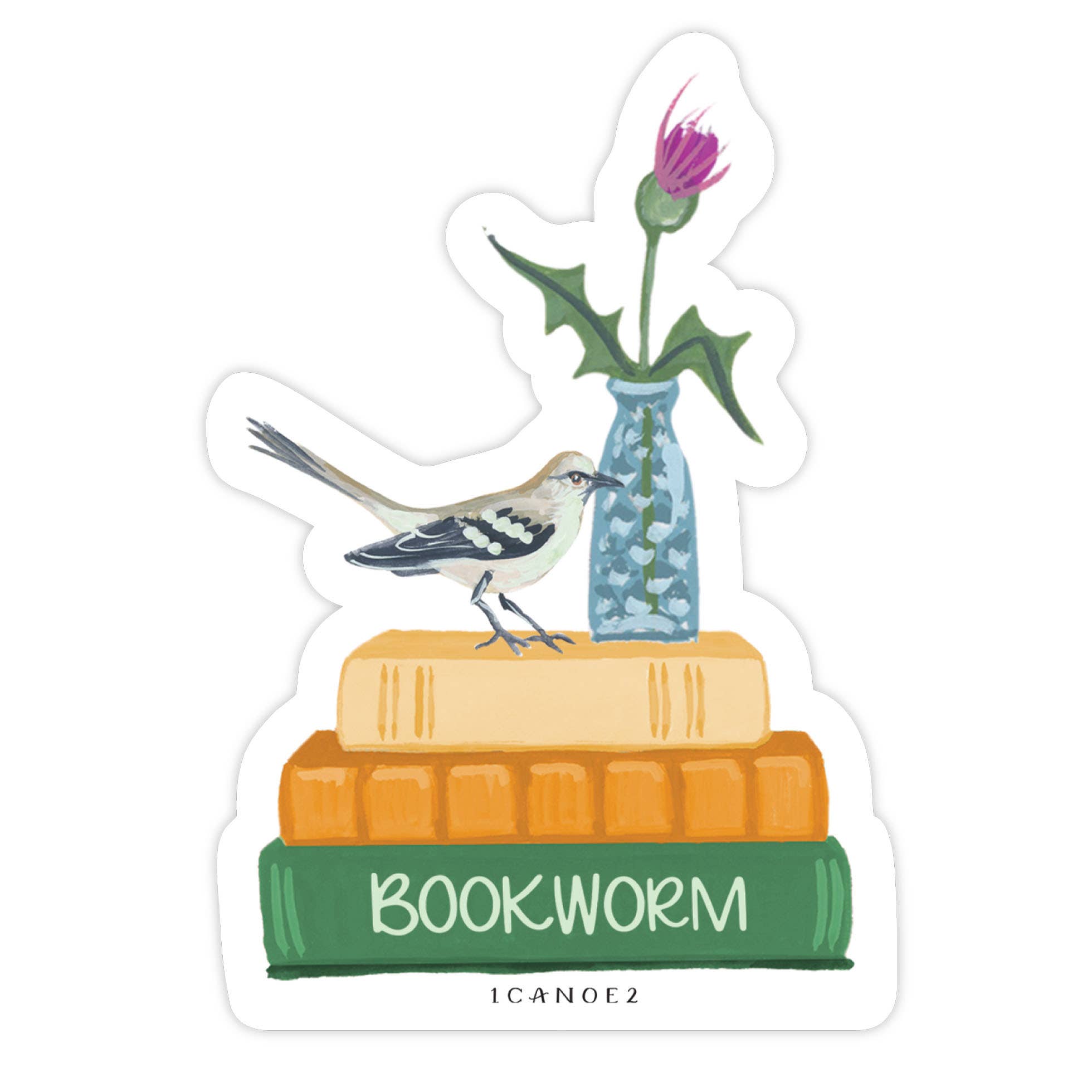Bookworm Decal Sticker