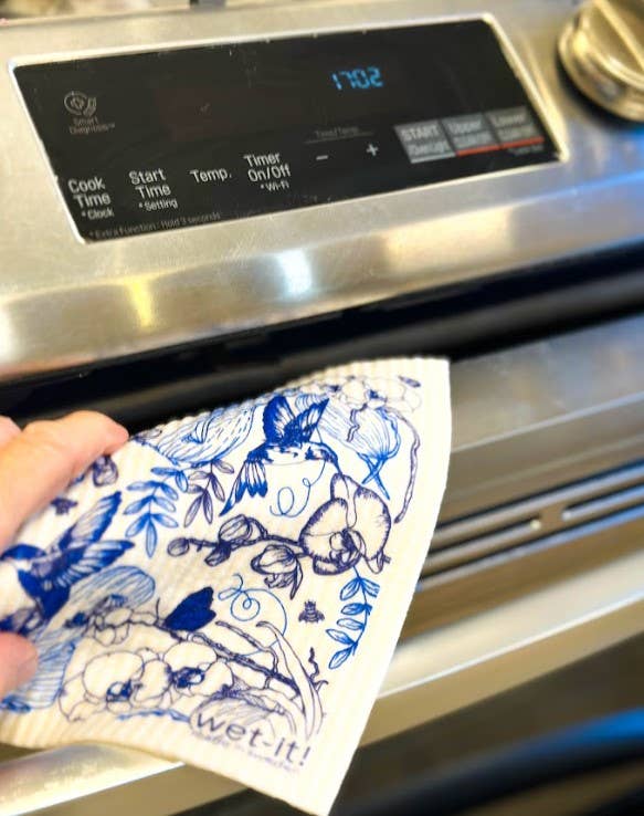 Orchid Garden Blue Swedish Cloth