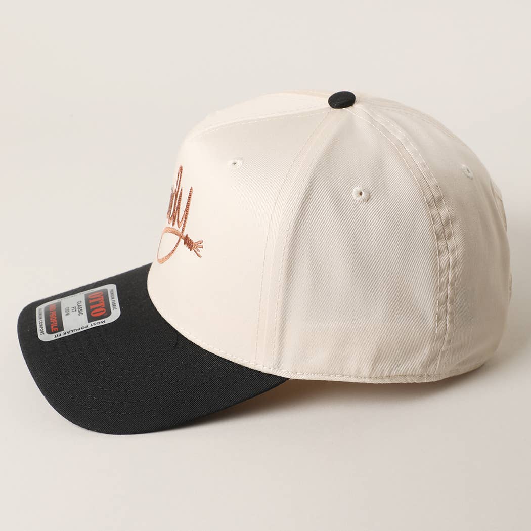 Howdy embroidered classic two-tone trucker hat color option