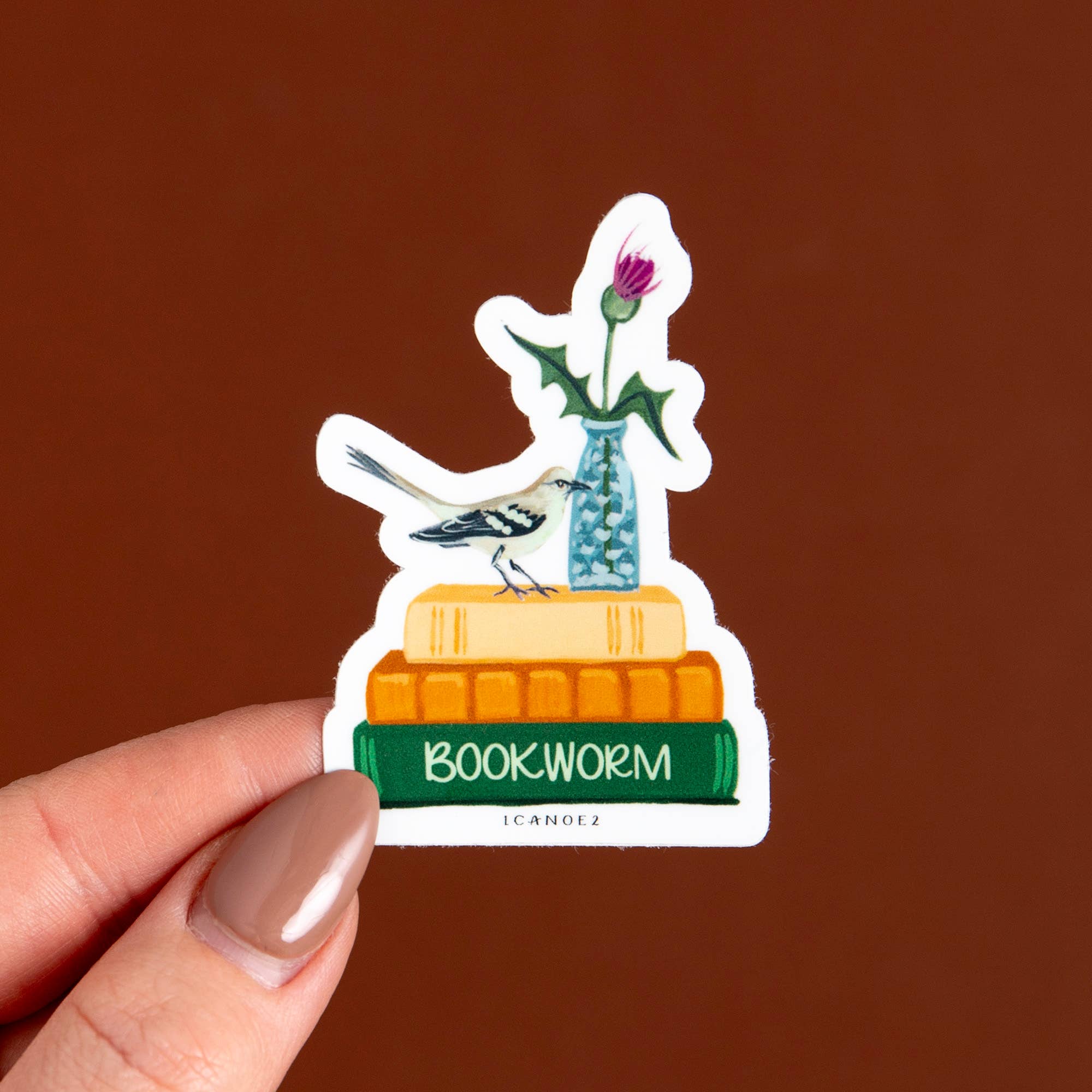 Bookworm Decal Sticker