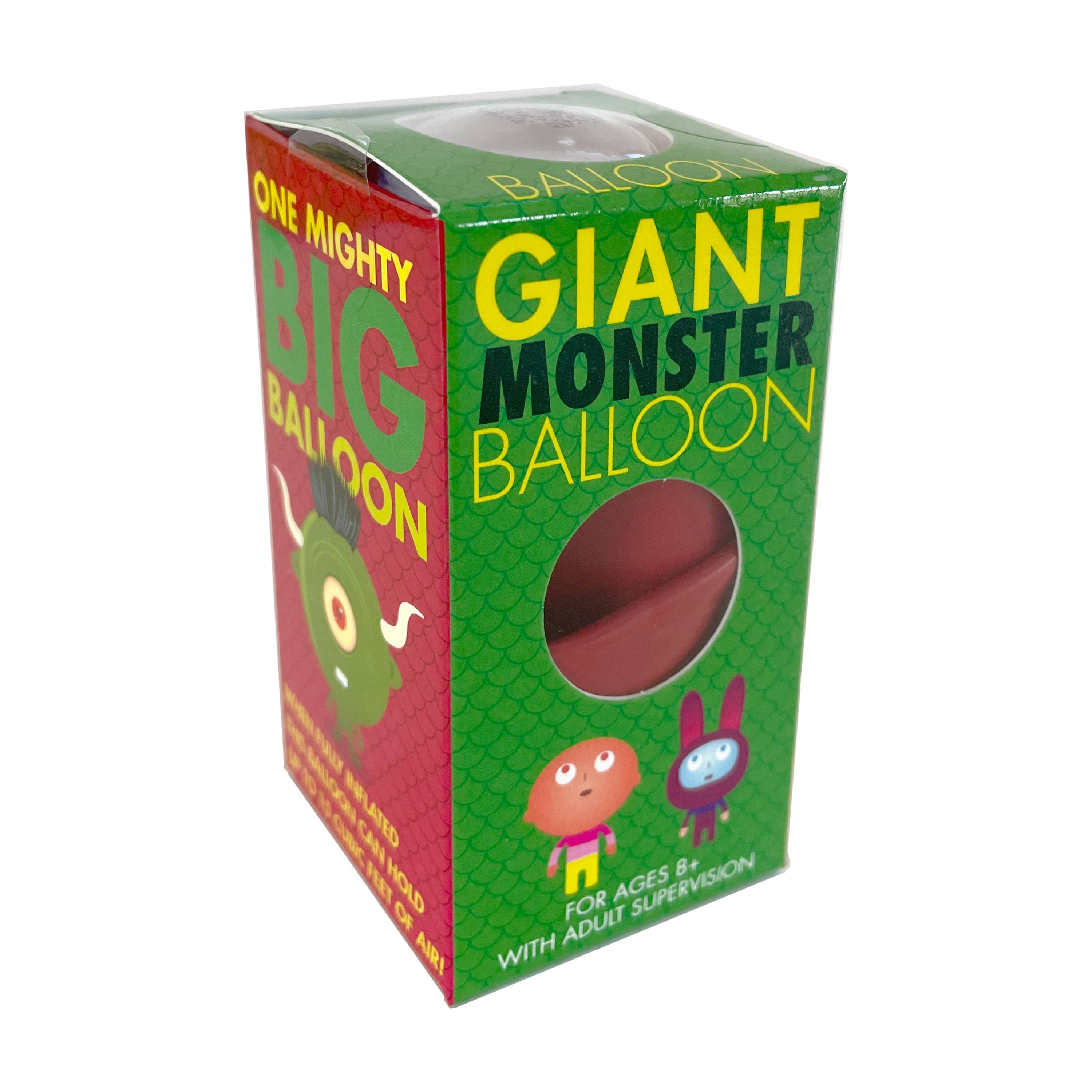 Monster Balloon toy inflated showing monster design