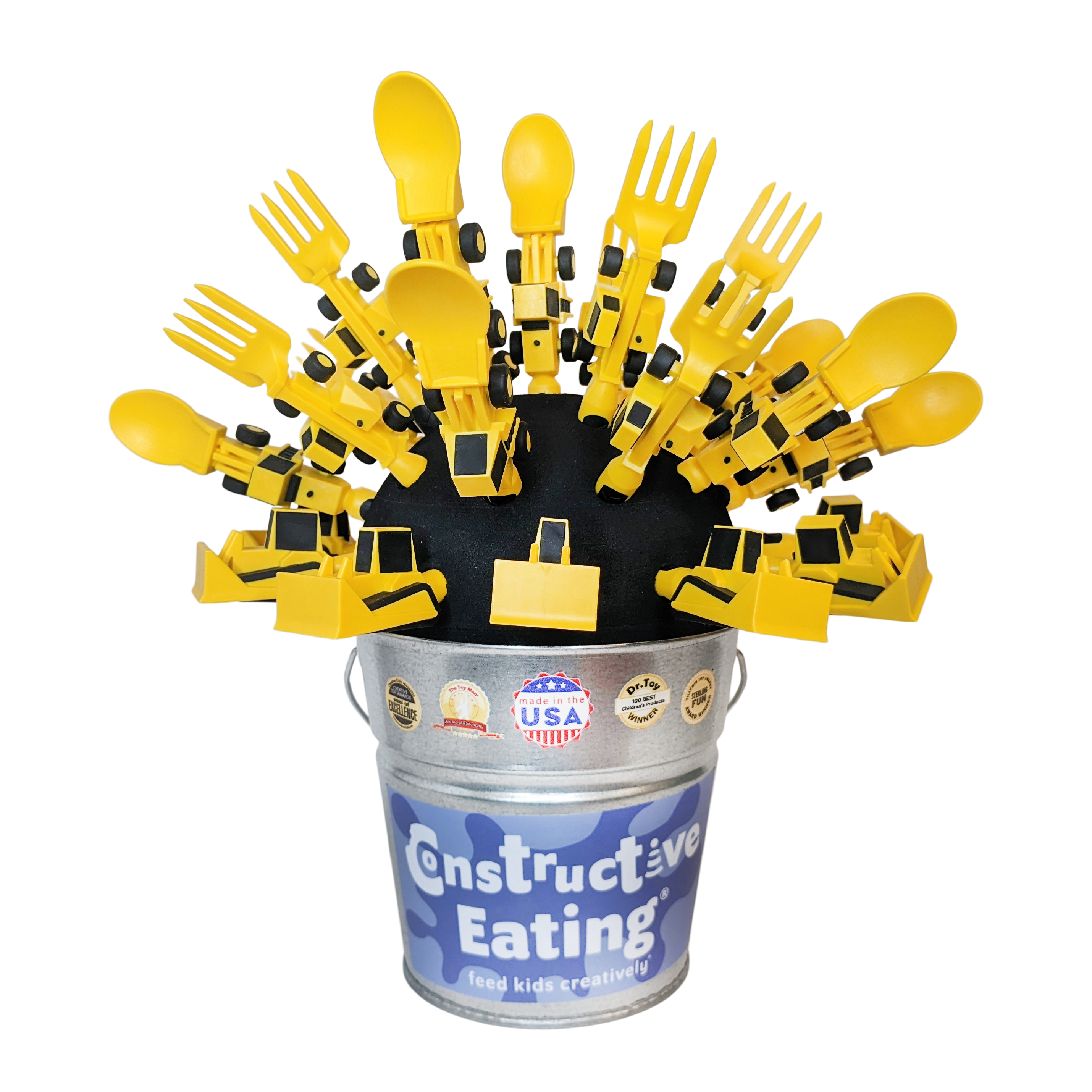 Construction Pusher toy handle and wheel detail