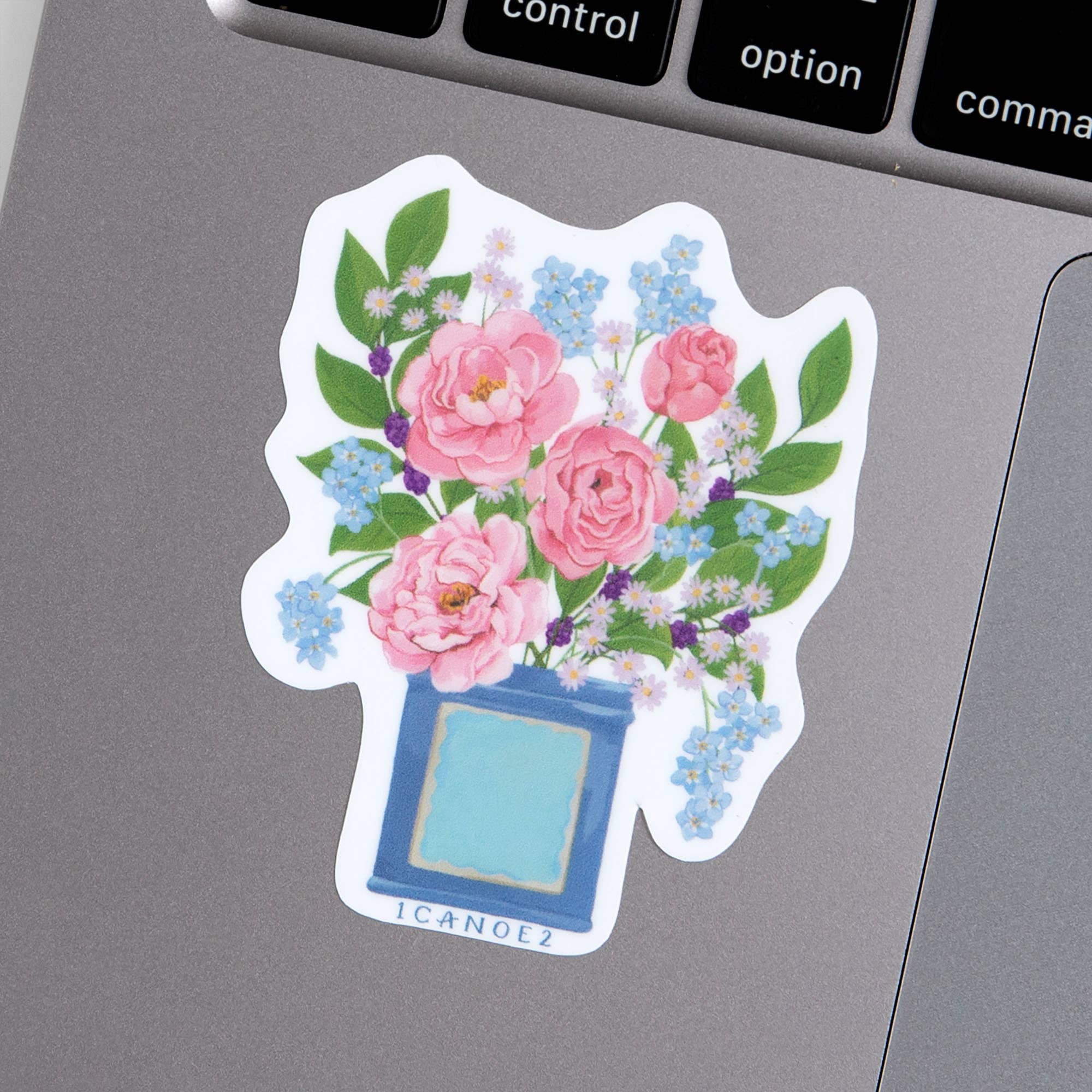 Flower Vase Vintage Blooms decal sticker displayed on surface