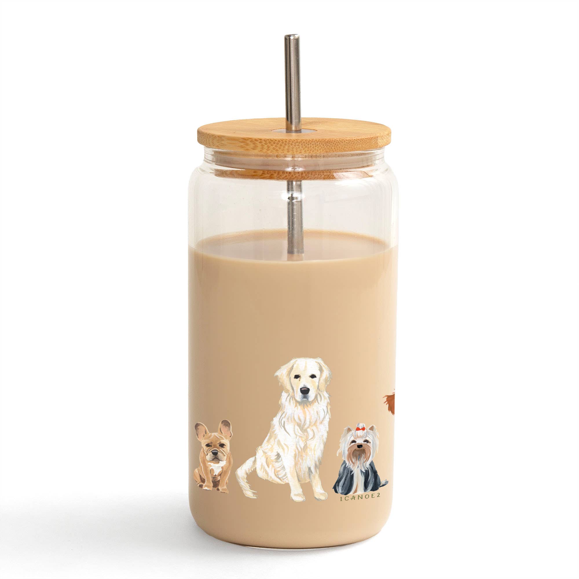 Furry Friends Dogs Glass Can