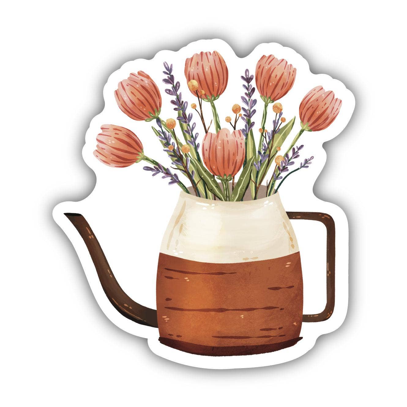Flowers In Watering Can garden sticker