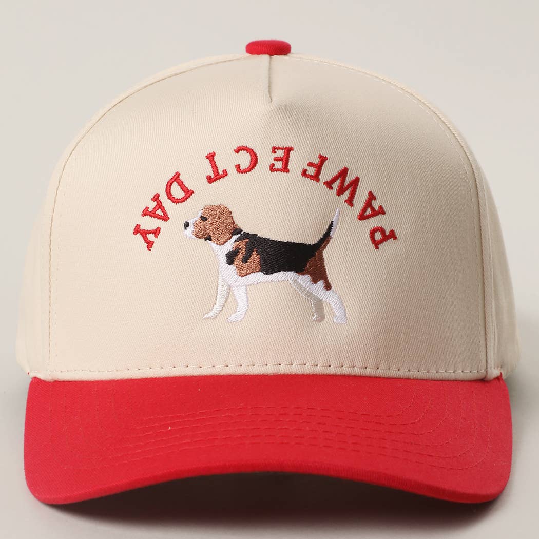 Pawfect Day beagle embroidery trucker hat color option
