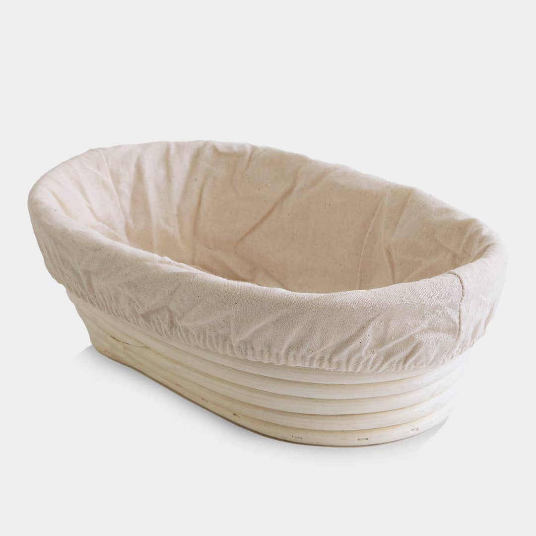 Breadtopia oval banneton with liner inside