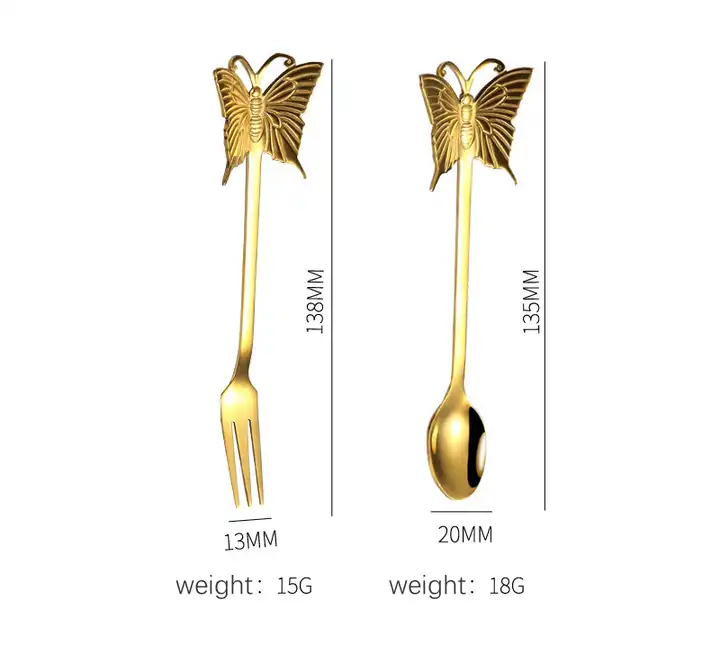 Butterfly spoon set in four color options