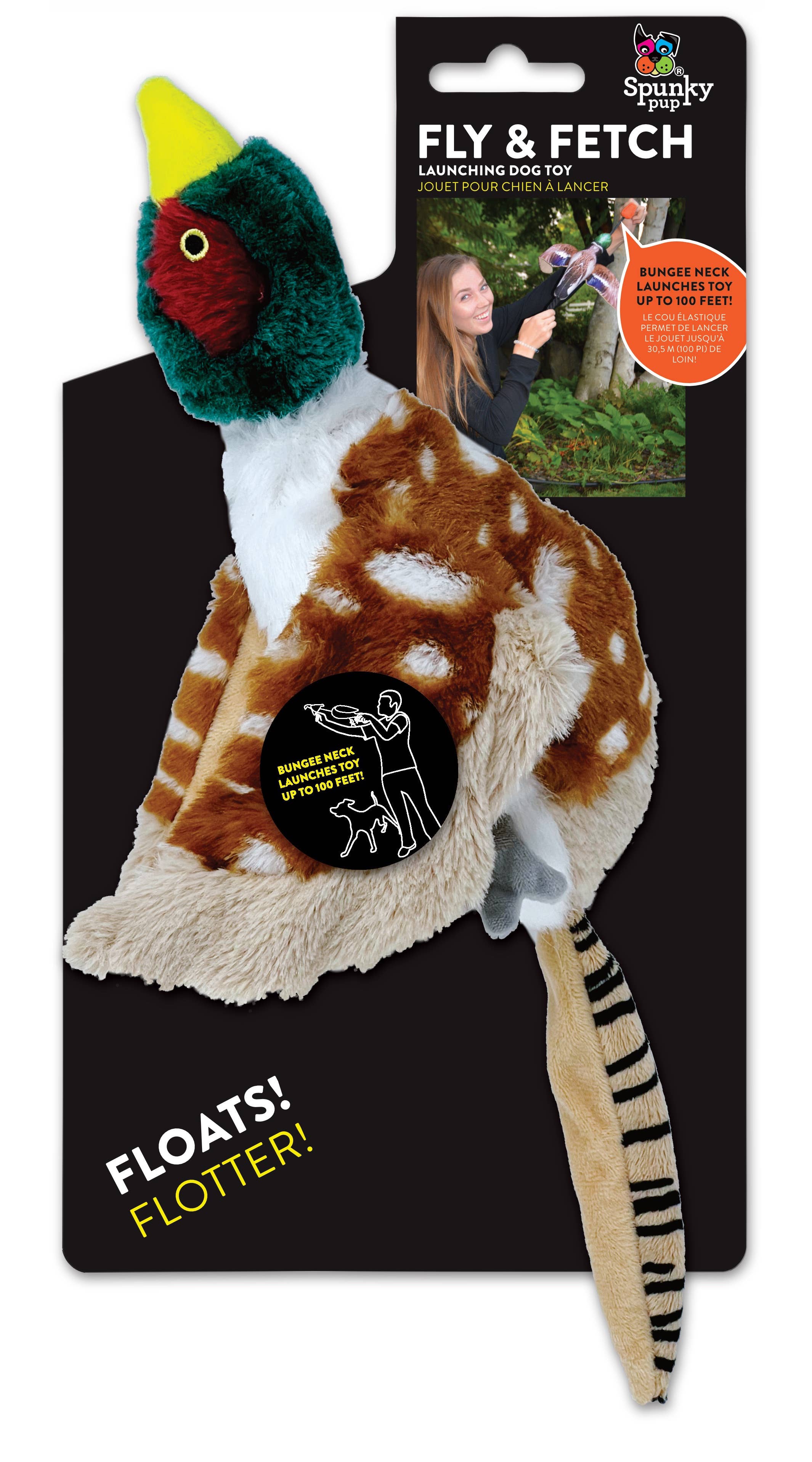 Fly & Fetch launching dog toy in fish design
