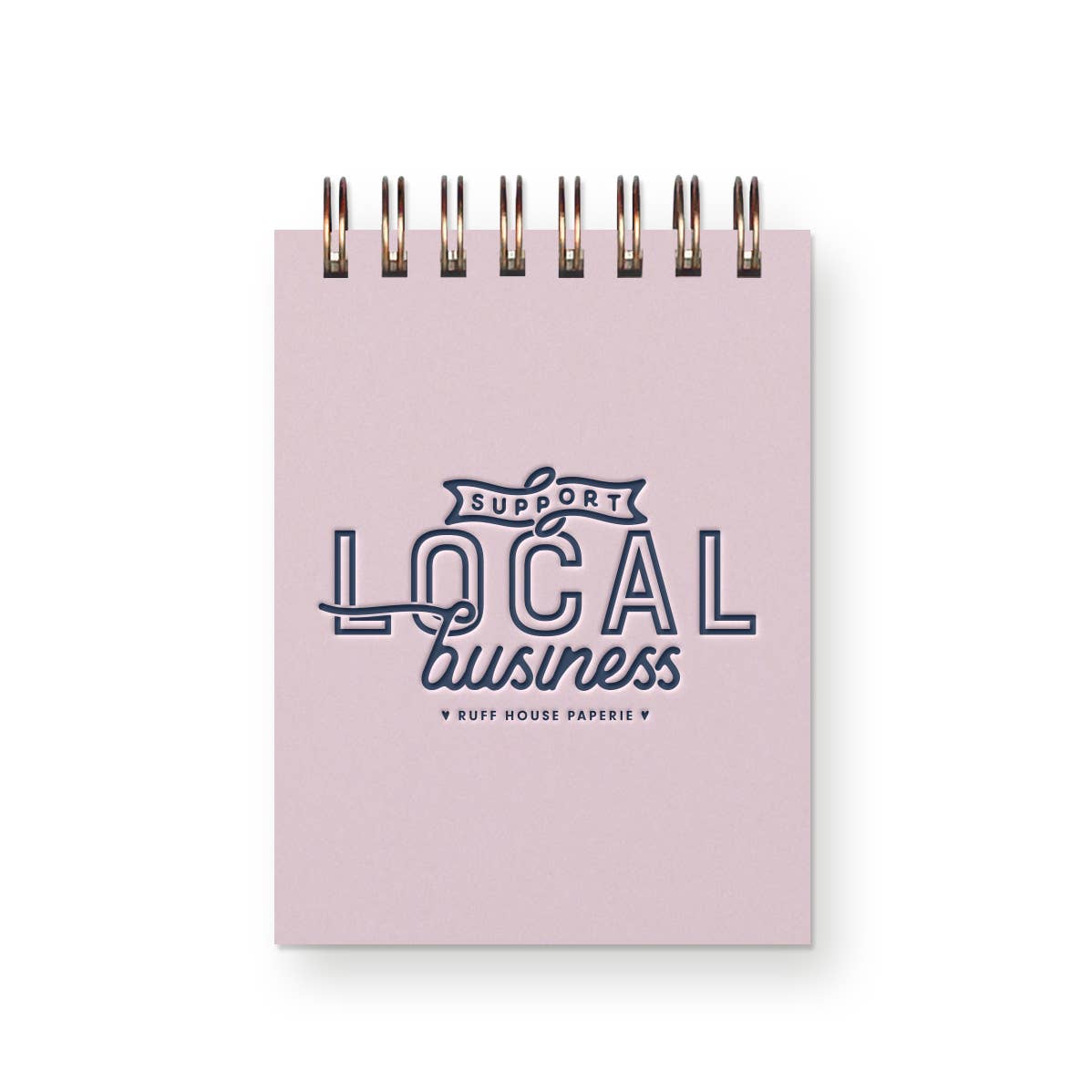 Custom Support Local Business mini jotter notebook open view