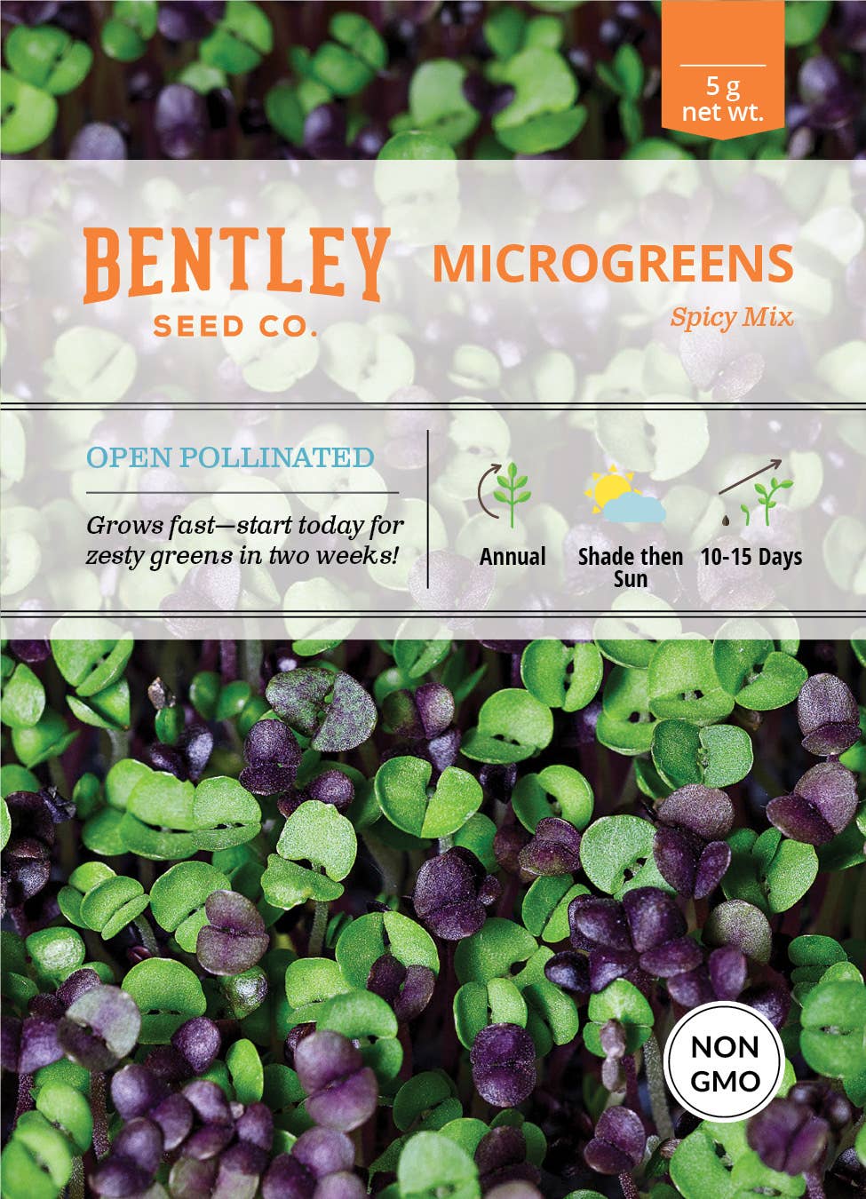 Microgreens Spicy Mix seed packet front