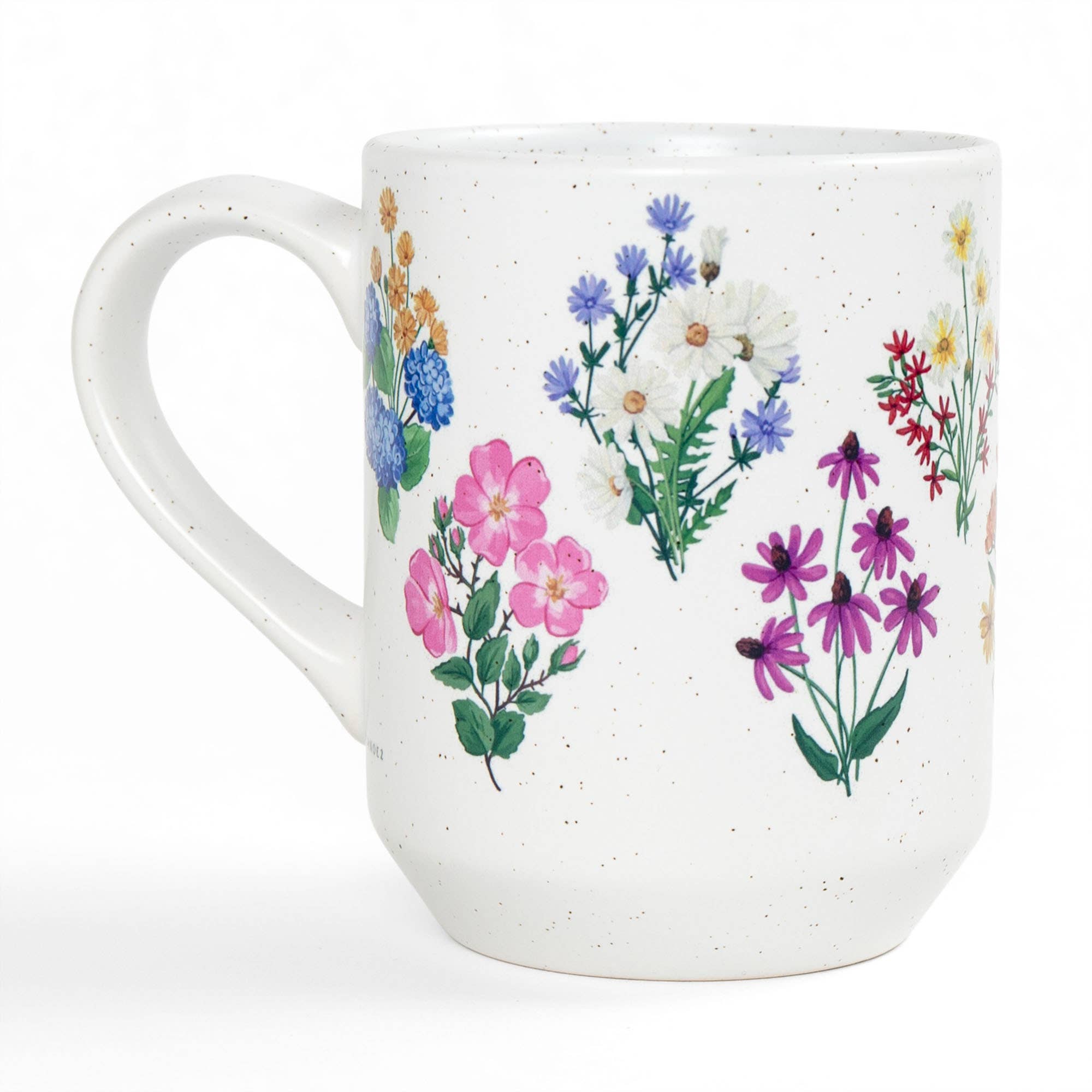 Vintage Blooms floral ceramic mug front view