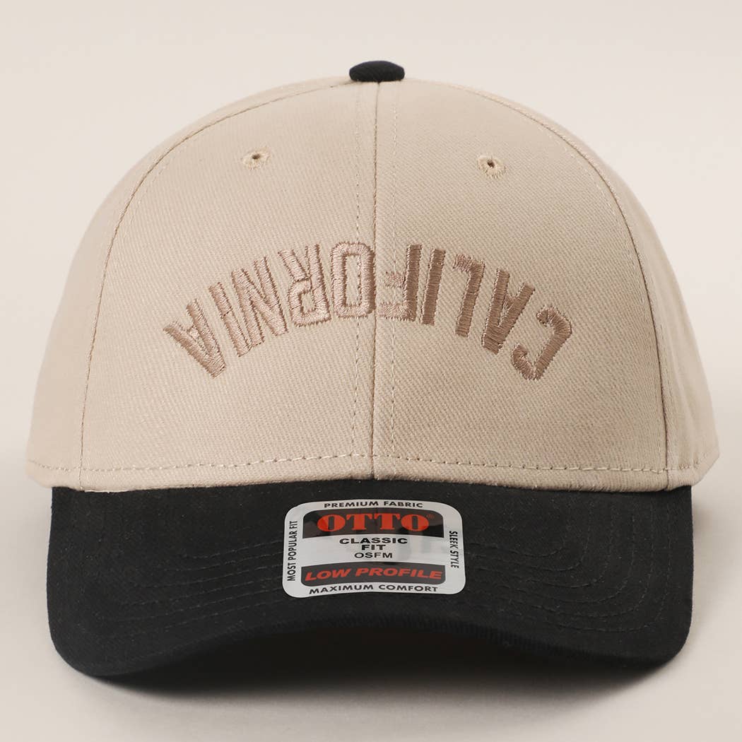 OTTO 6 Panel Baseball Cap upside down embroidery close-up