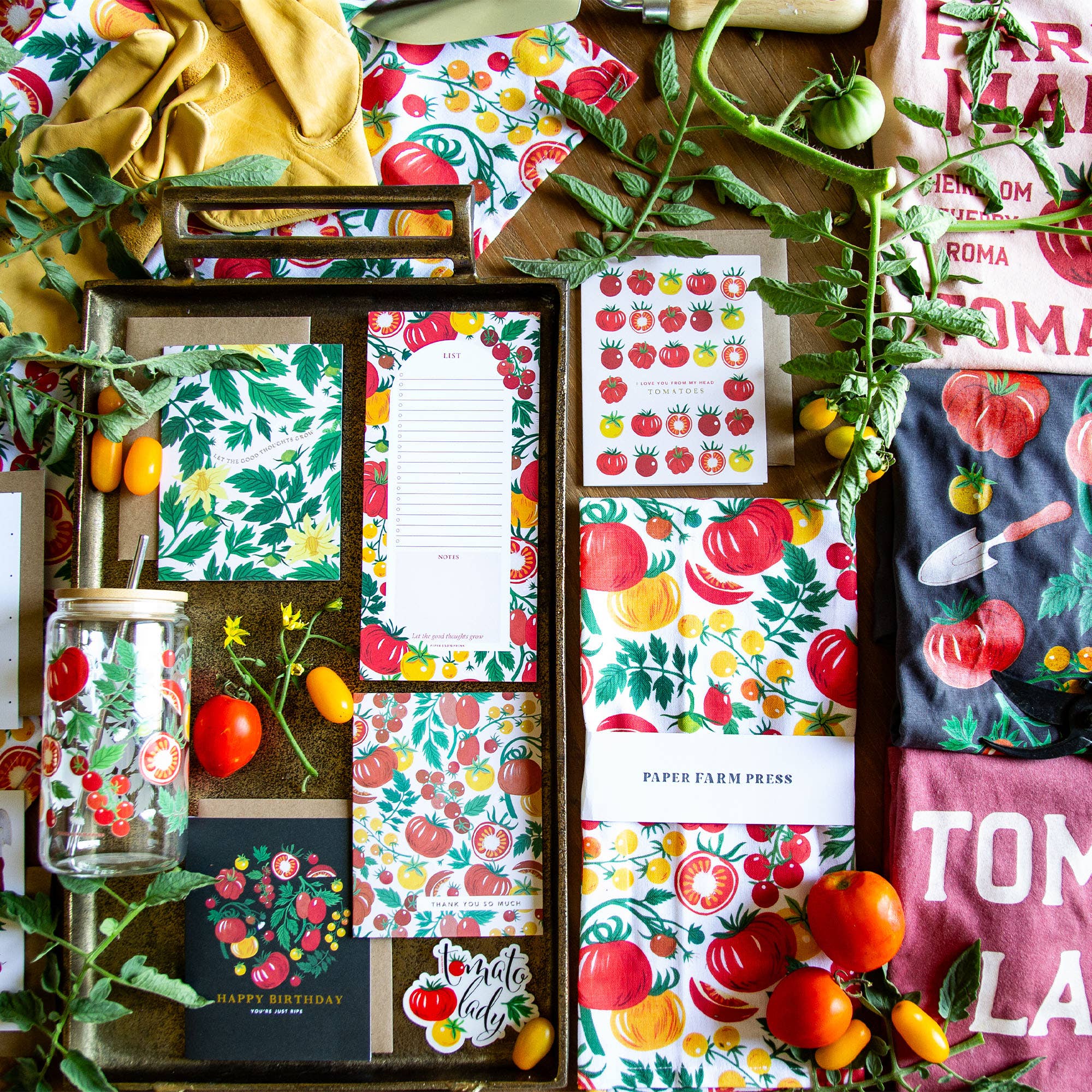 Tomato Vine Market List Notepad styled with tomatoes