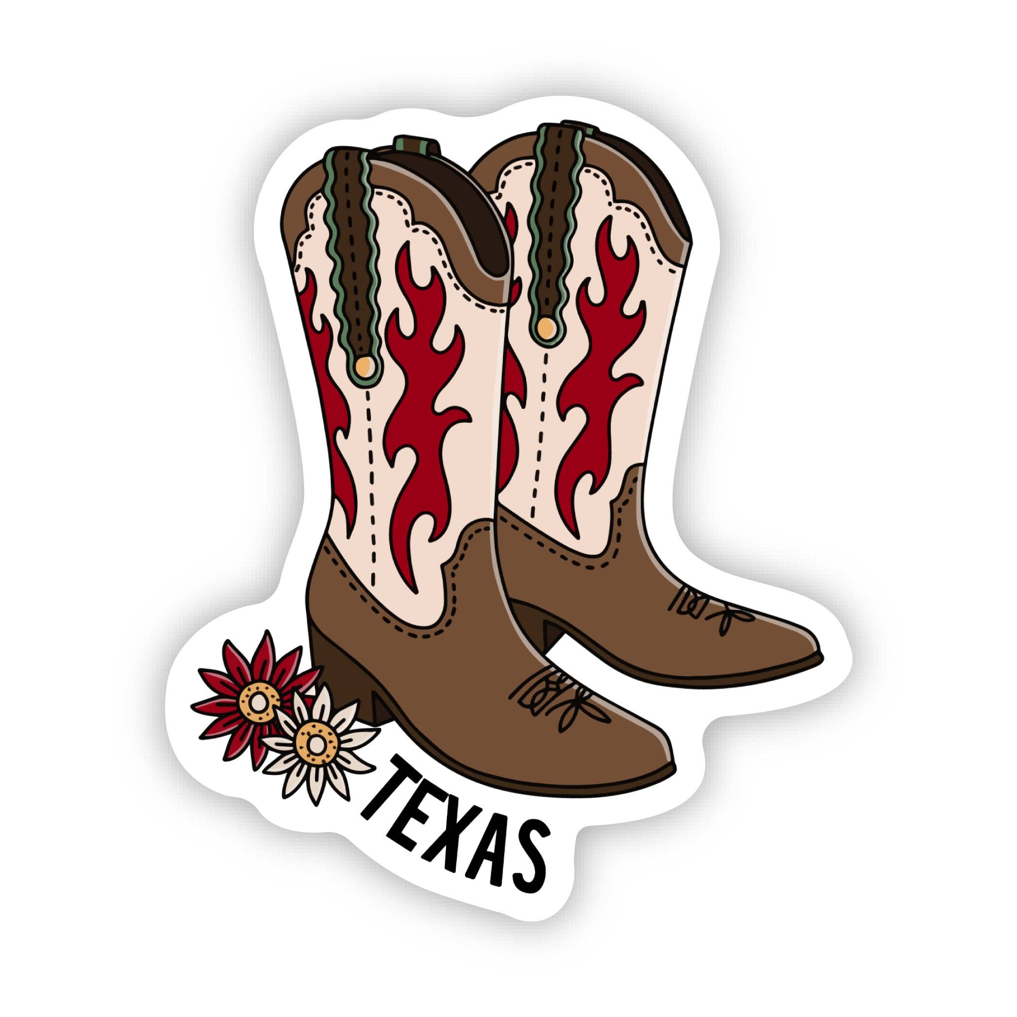 Texas cowboy boots decorative sticker