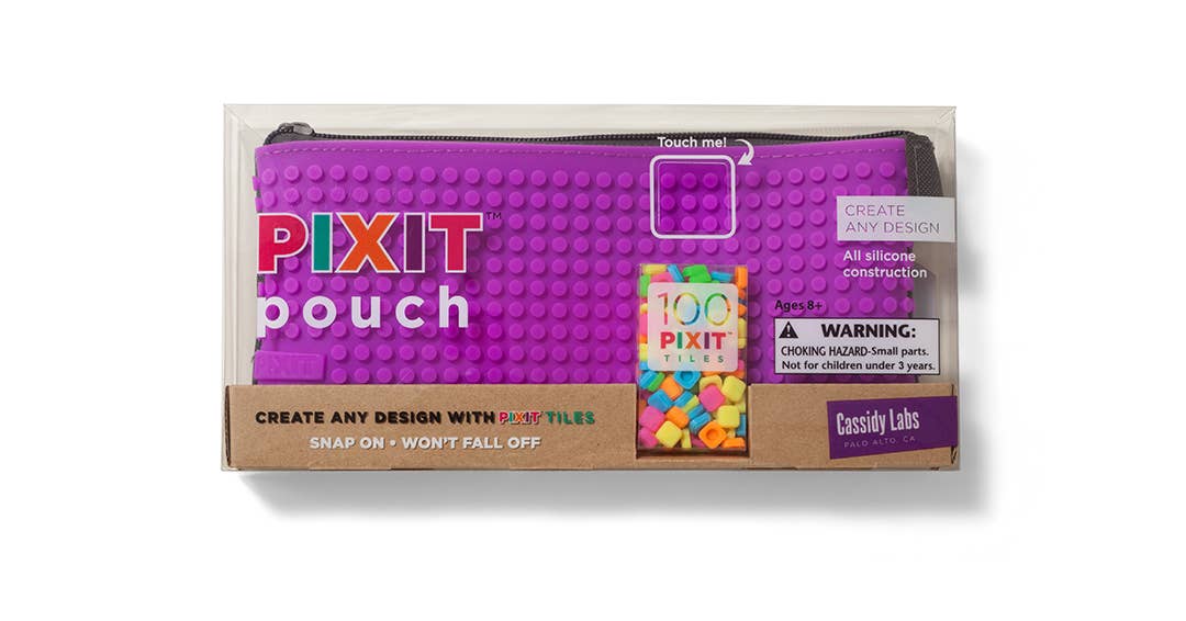 Pixit Pencil Case showing detailed mosaic pattern