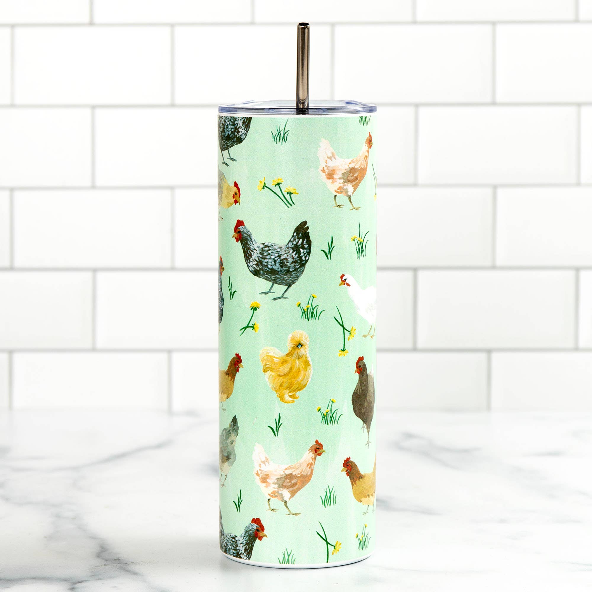 Chicken Meadows 20oz Stainless Steel Skinny Tumbler