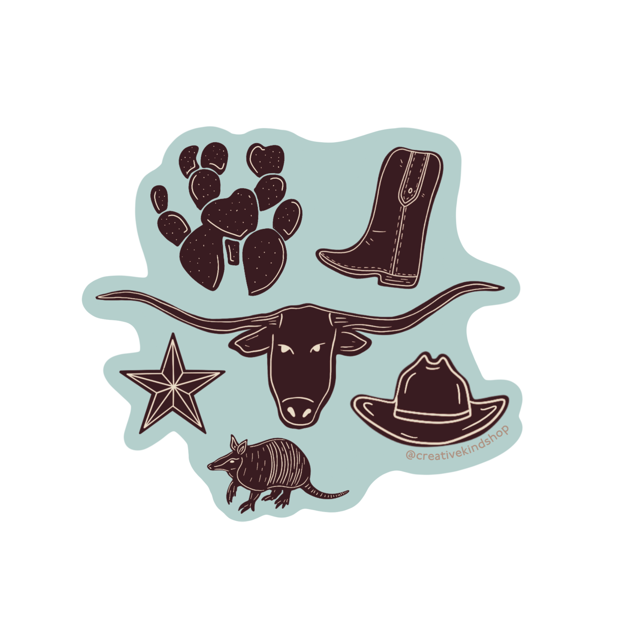Texas Characters Vinyl Sticker