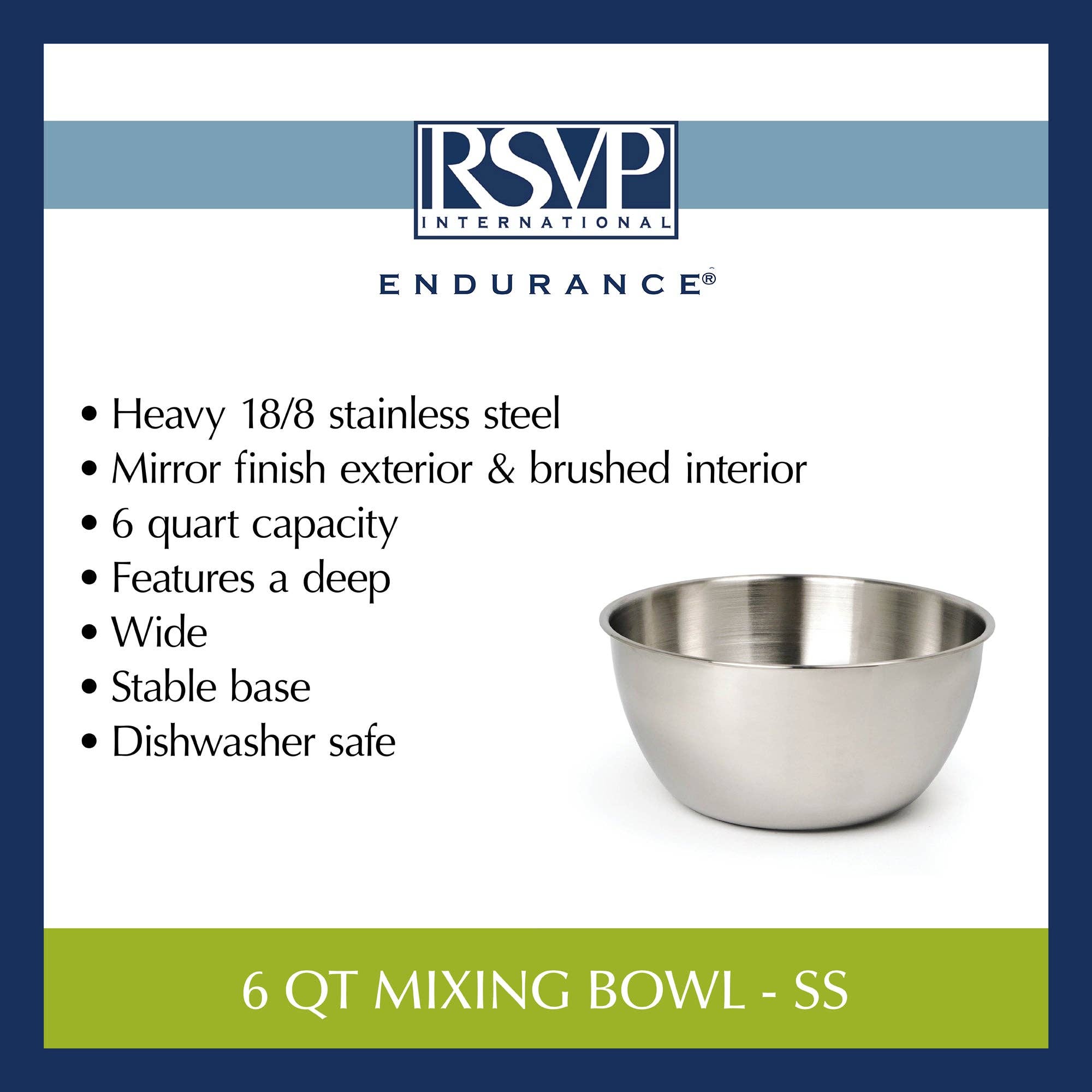 6 Qt Mixing Bowl - Stainless Steel