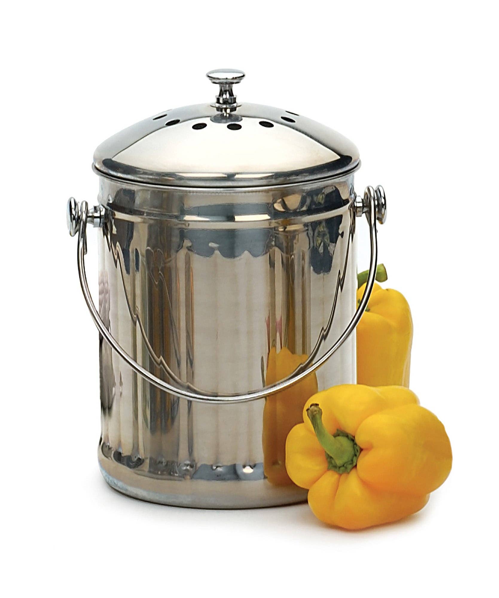 Original compost pail one gallon with lid open