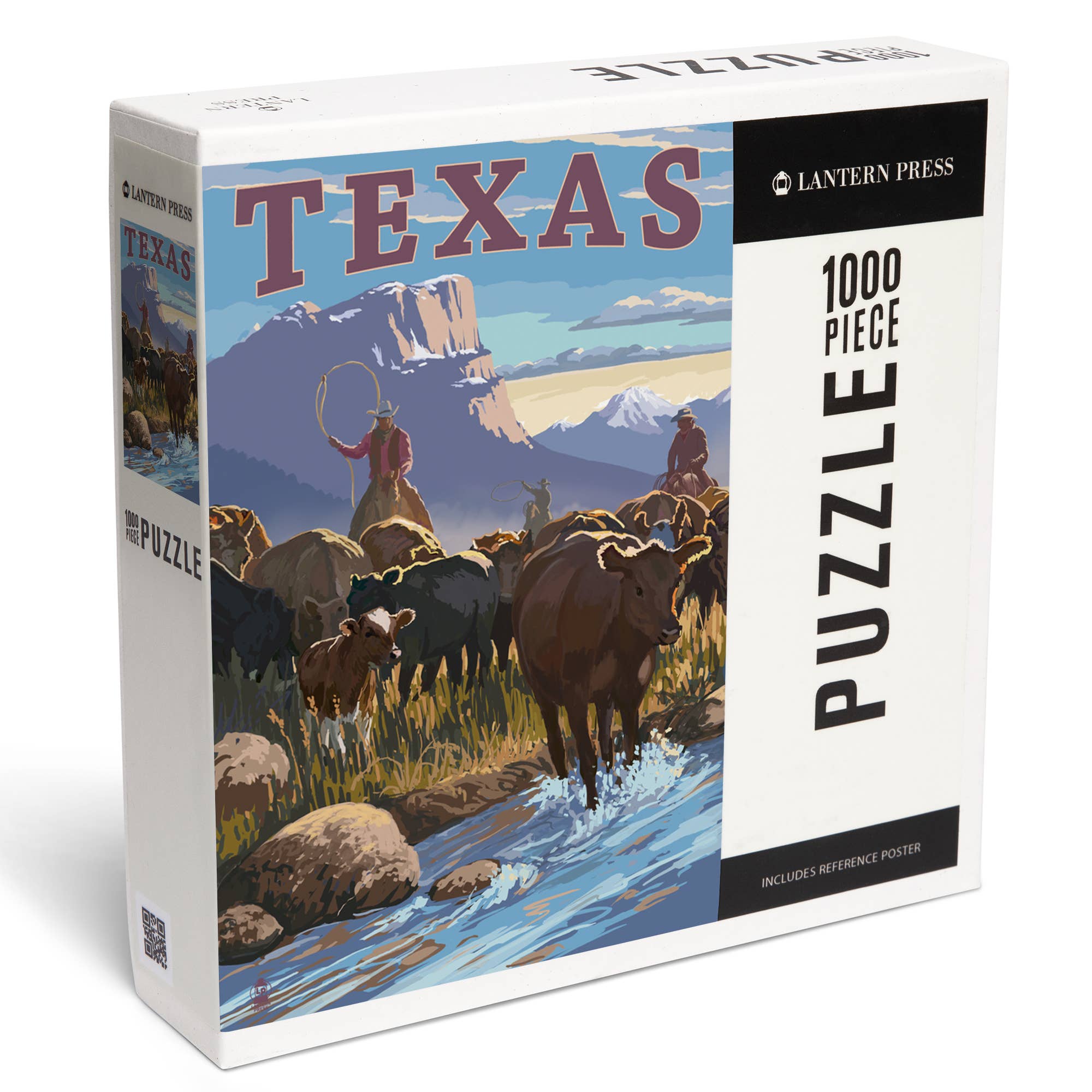 1000 PIECE PUZZLE Texas, Cowboy Cattle Drive Scene