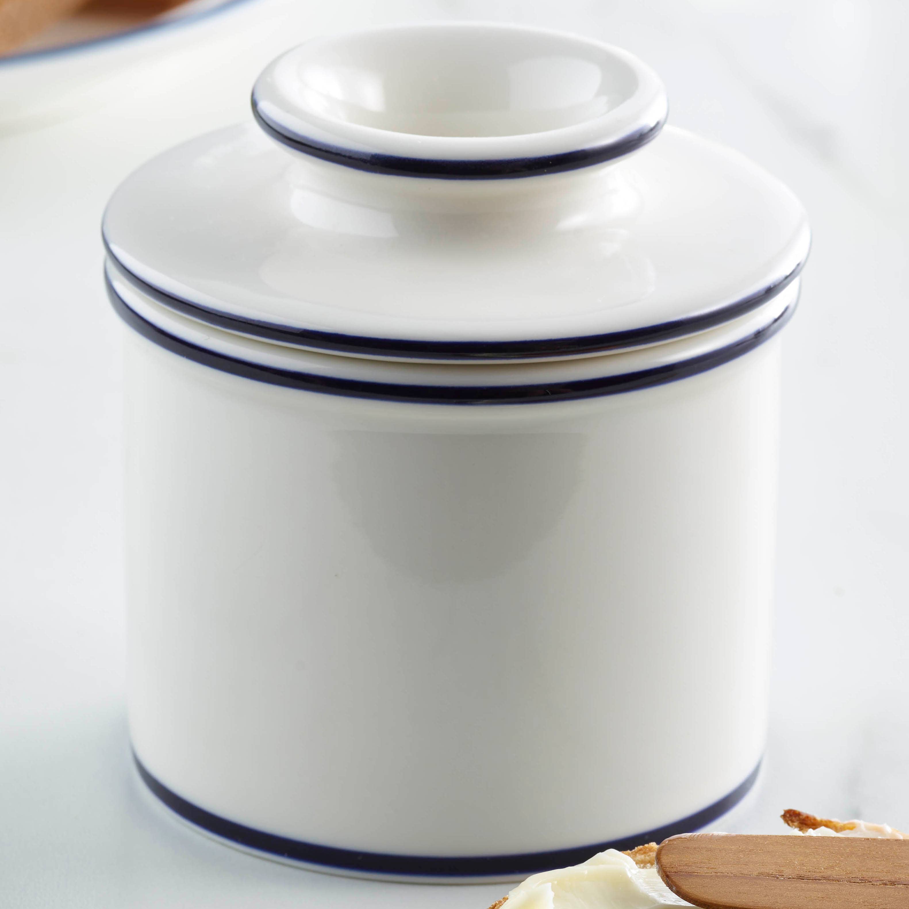 Le Bistro Butter Bell Crock open showing butter compartment