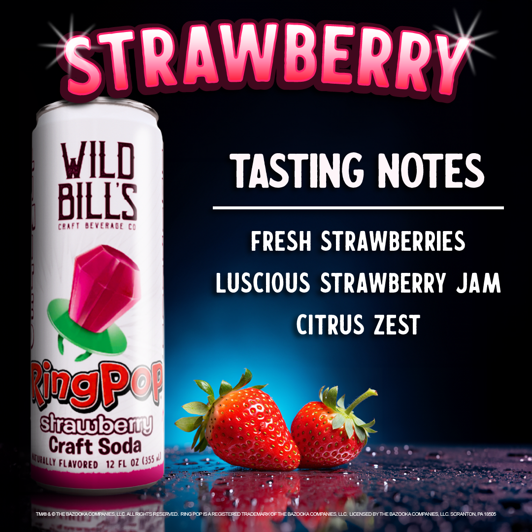 Ring Pop Soda Strawberry Pure Cane Sugar