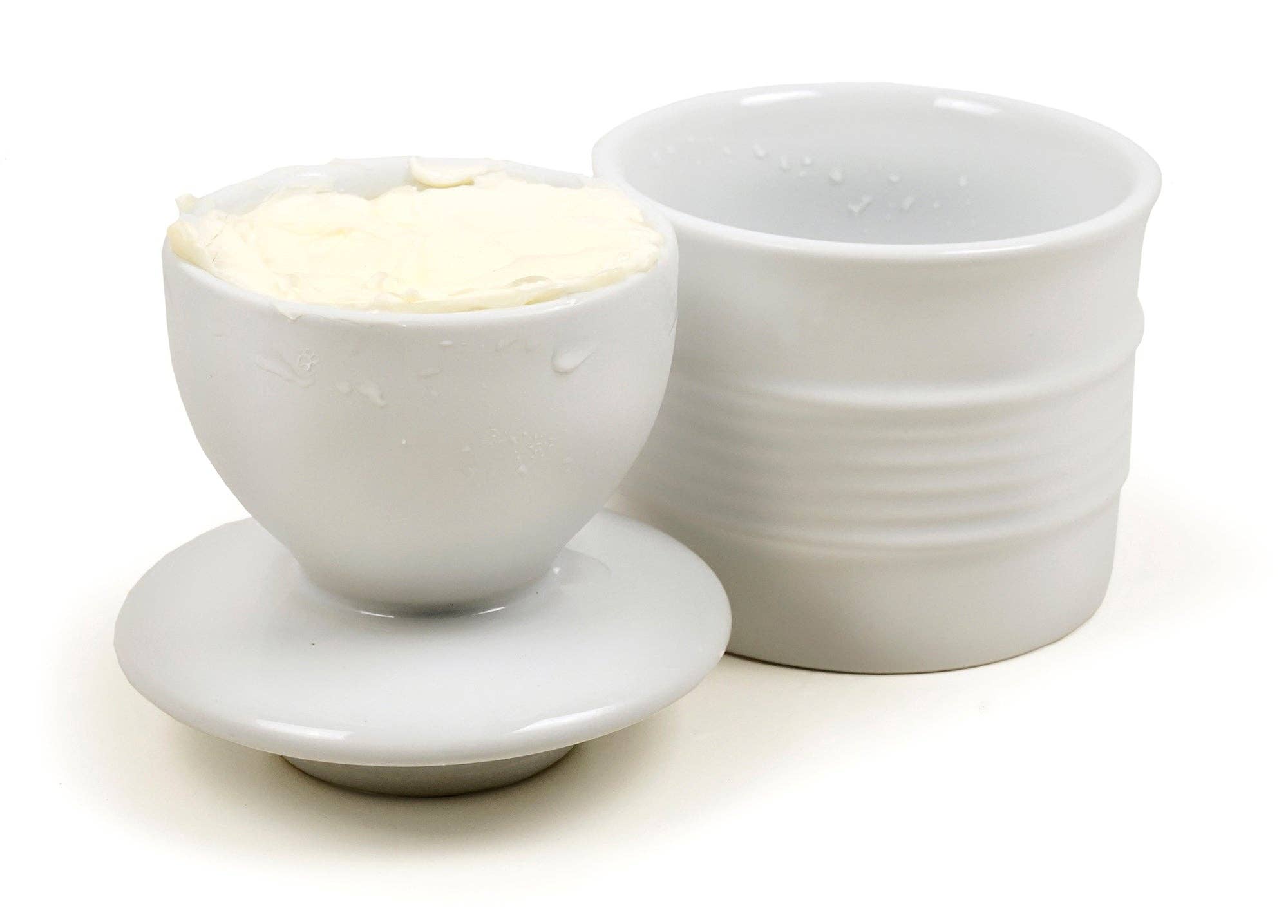 Stoneware Butter Pot - White