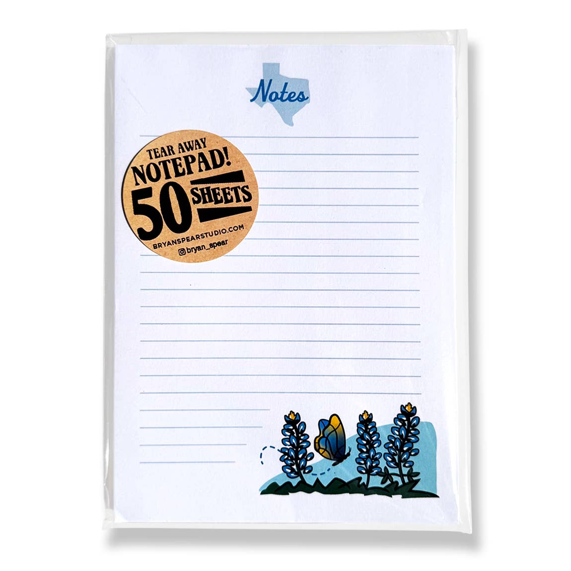 Texas Bluebonnets Notepad with floral cover design