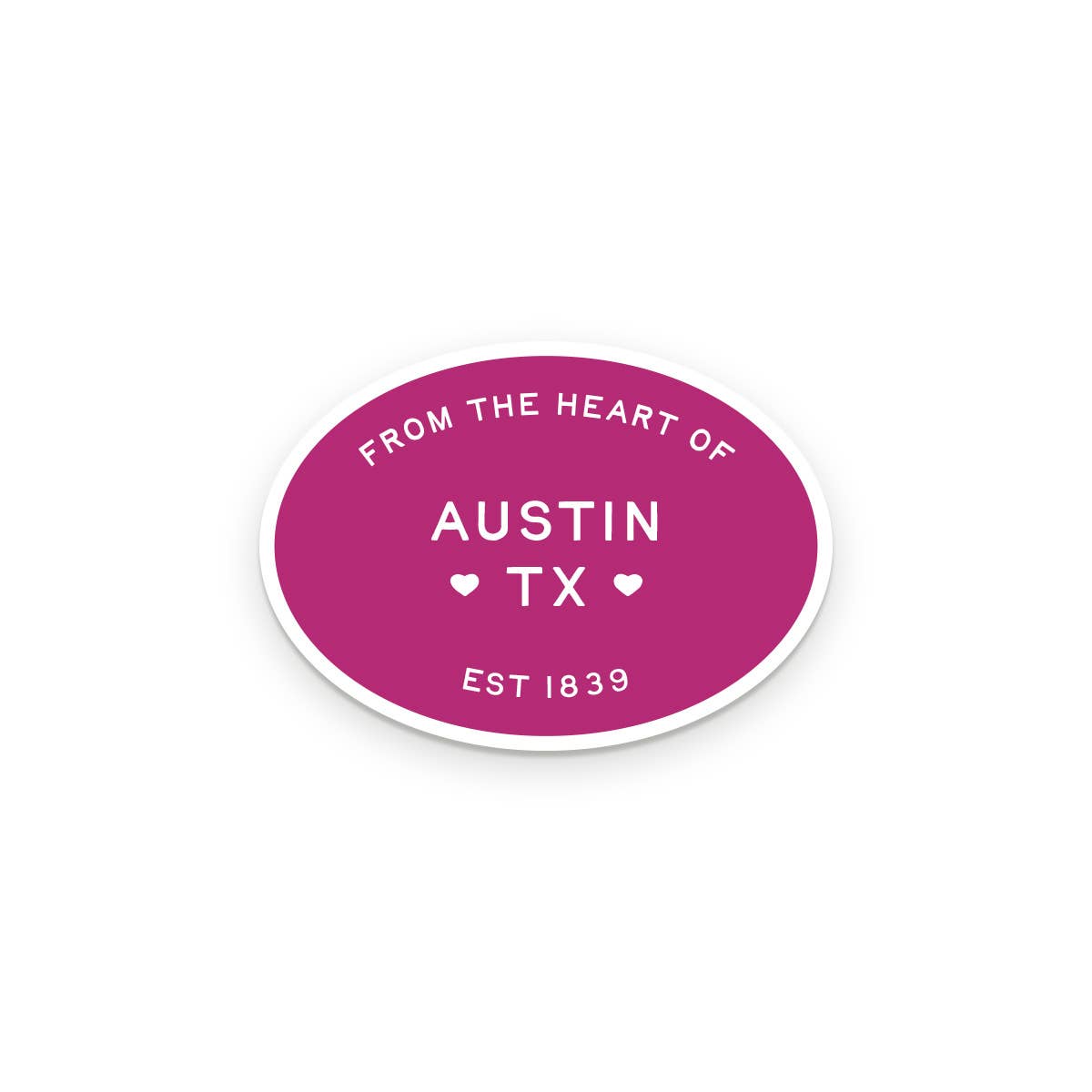 Custom City From The Heart sticker close-up view