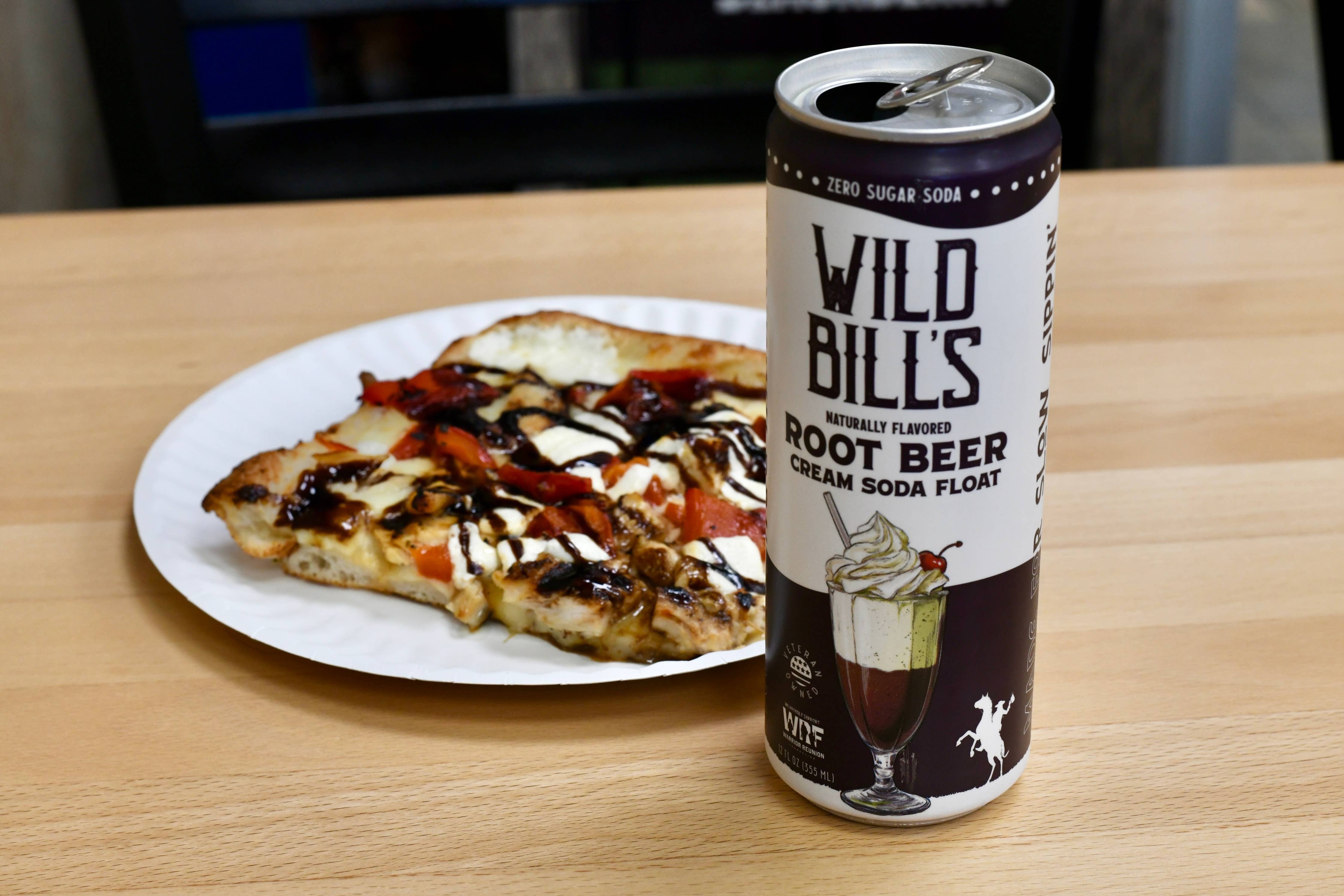 Zero sugar root beer soda back of can details