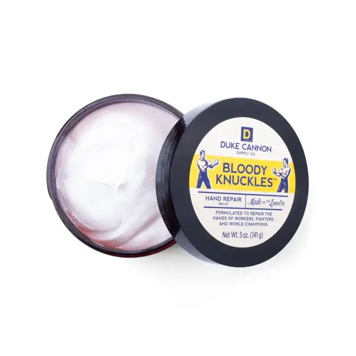 Bloody Knuckles Hand Repair Balm tube close-up
