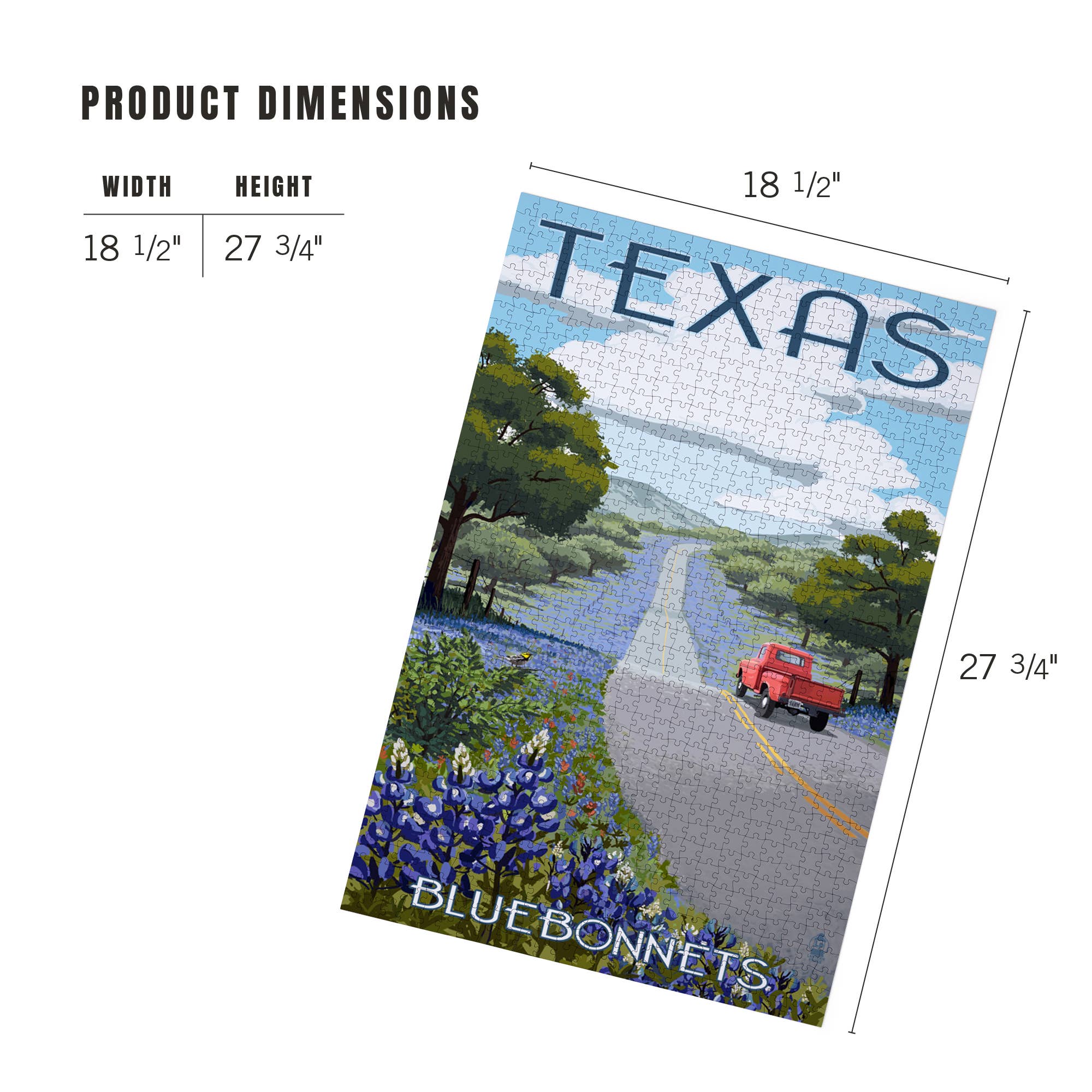 1000 PIECE PUZZLE Texas, Bluebonnets & Highway