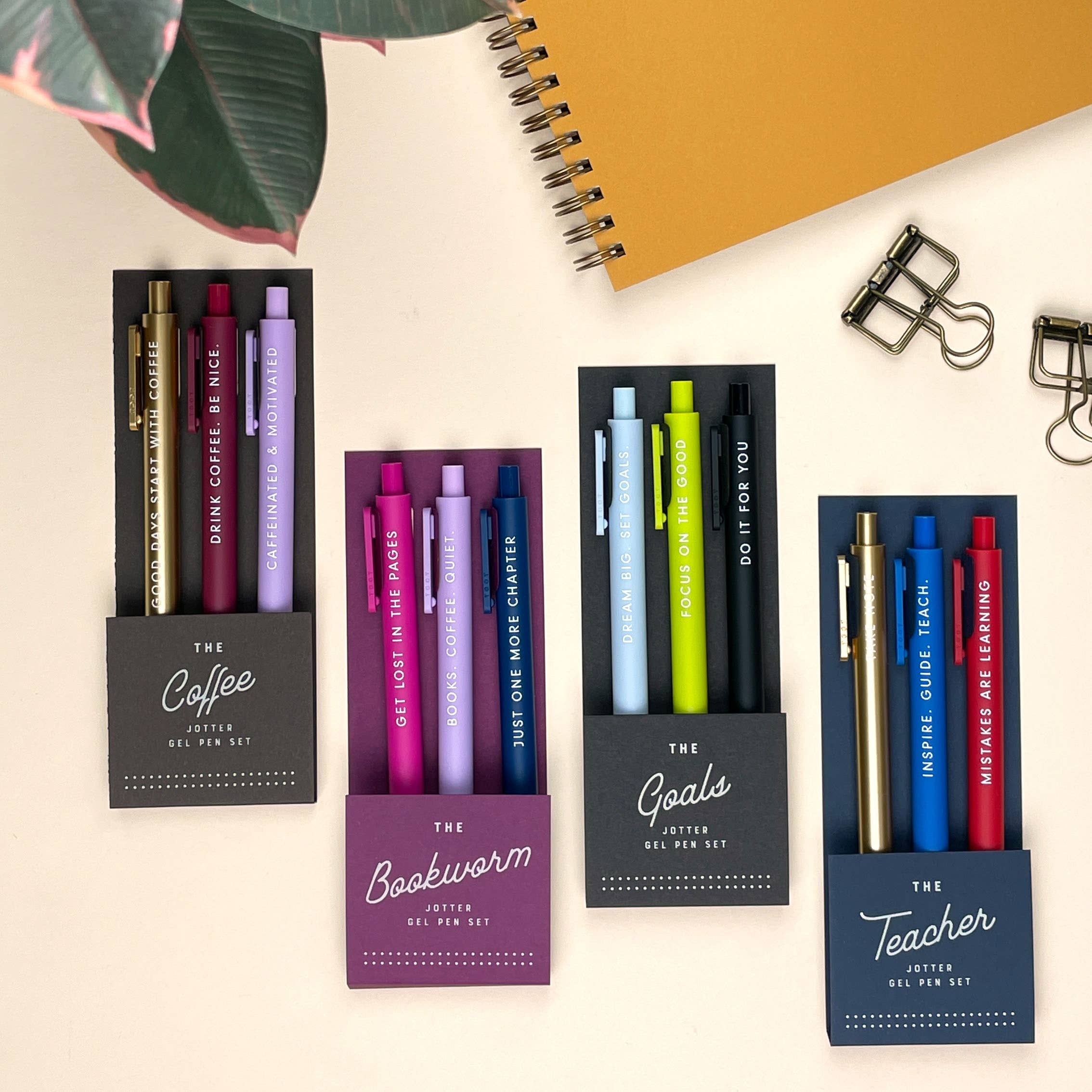 The Bookworm Jotter Gel Pen set of 3 close-up