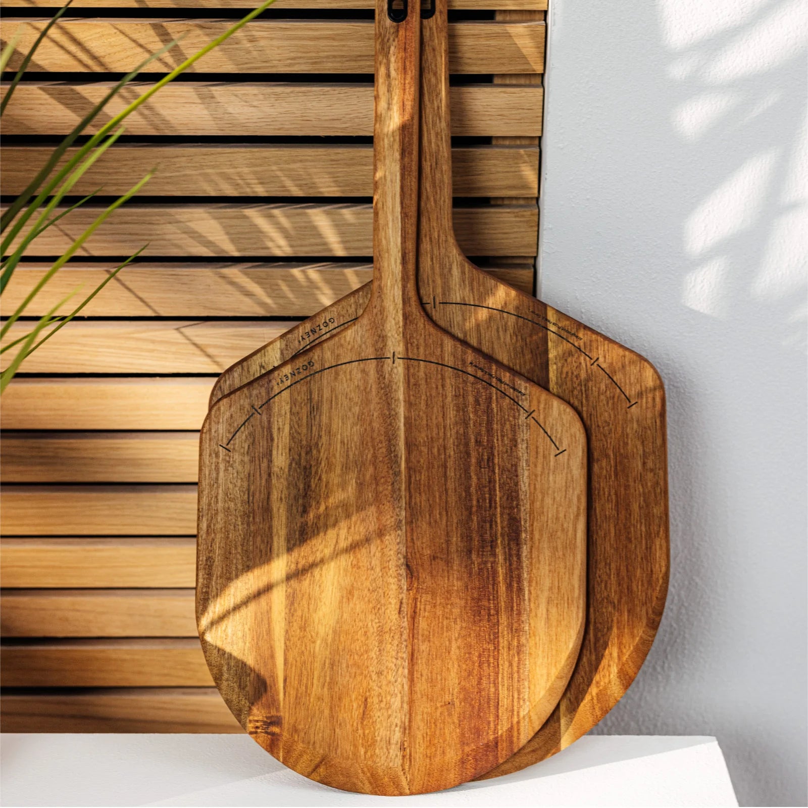 Gozney Acacia Wood Pizza Peel 12-inch in use