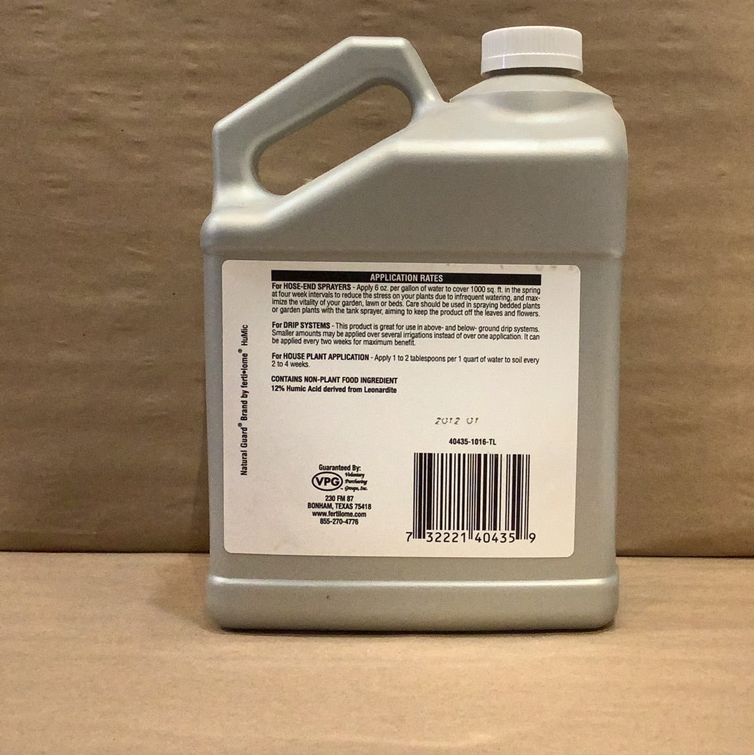 Fertilome 1-gallon liquid humic acid back label