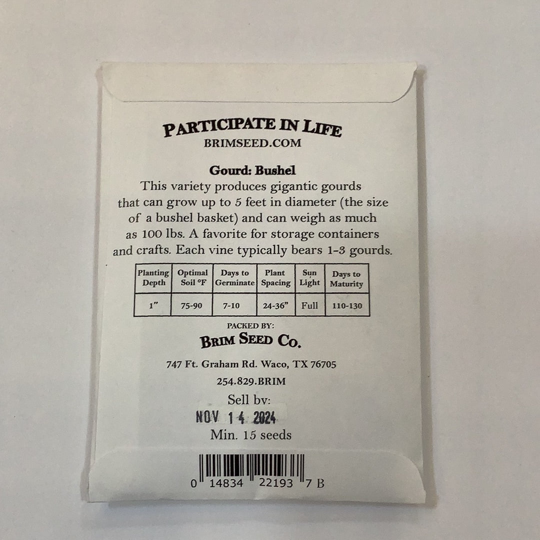 Brim Seed Co. - Bushel Gourd Heirloom Seed