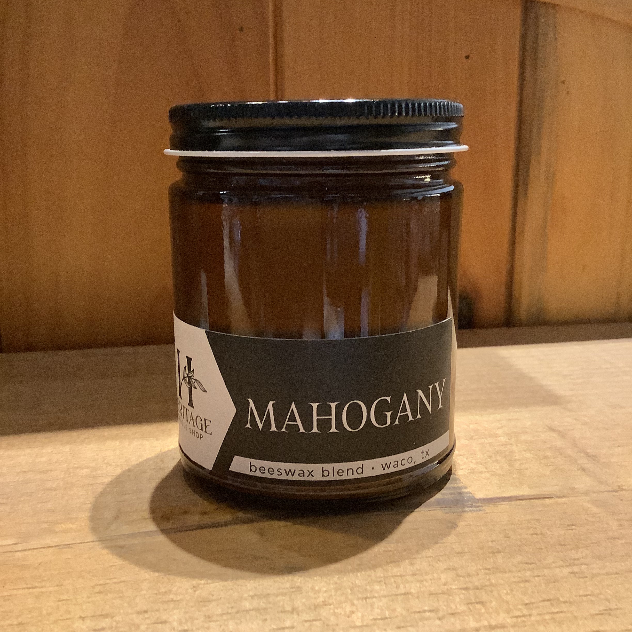 Heritage Candle Shop 9oz amber jar scented candle