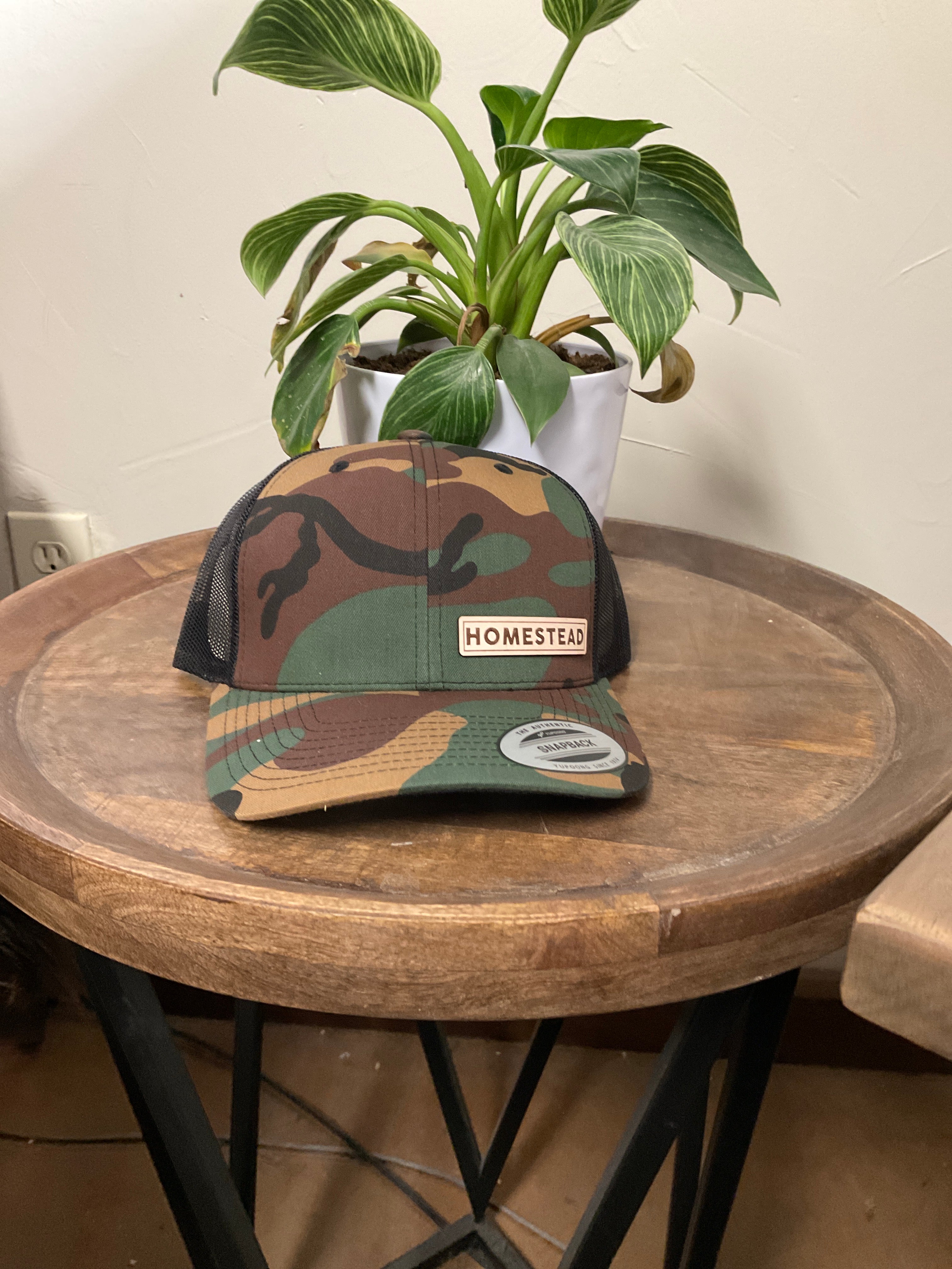 Homestead Camo Leather Patch Hat