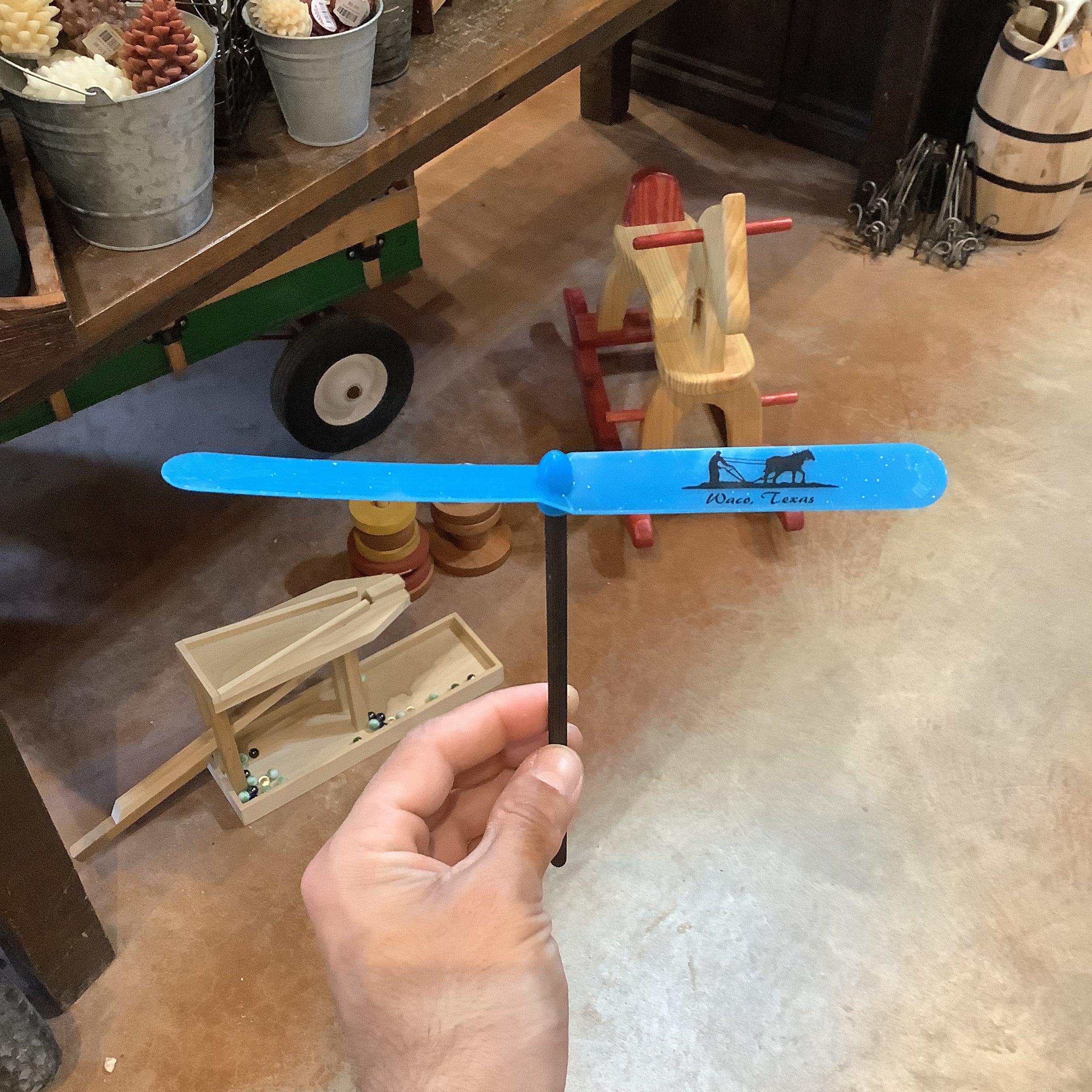 Aero Prop flying propeller toy launch demonstration