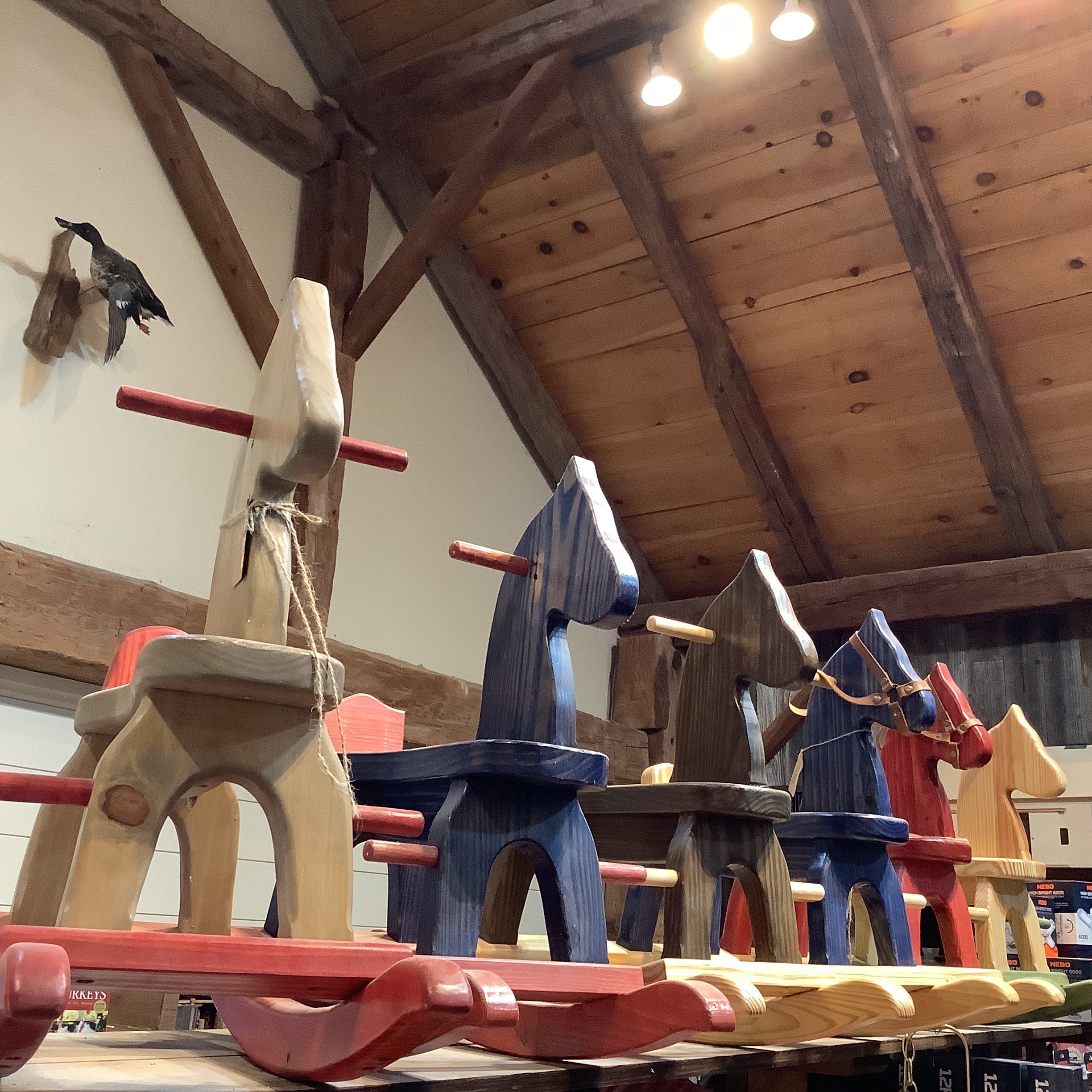 Hand crafted wooden rocking horses