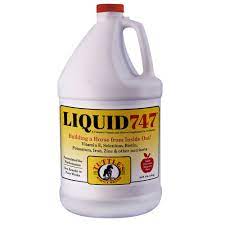 Liquid 747 one gallon horse supplement label detail