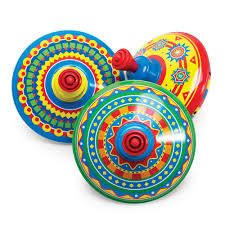Schylling Mini Tin Tops spinning toy set
