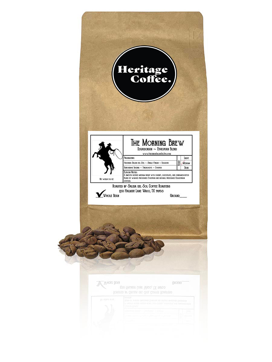 Heritage Coffee whole bean coffee bag