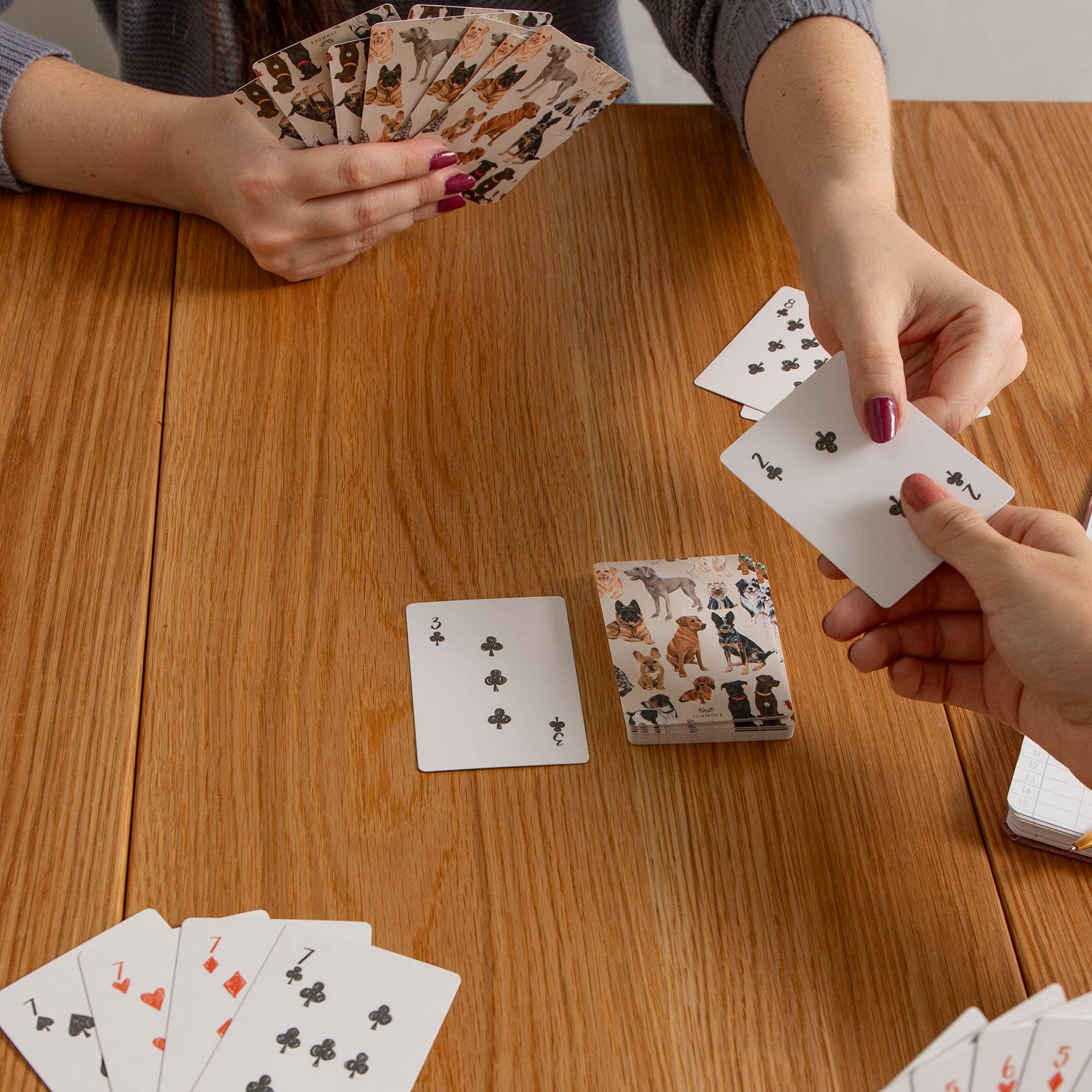 Furry Friends Dogs Playing Cards deck and scorekeeping pad