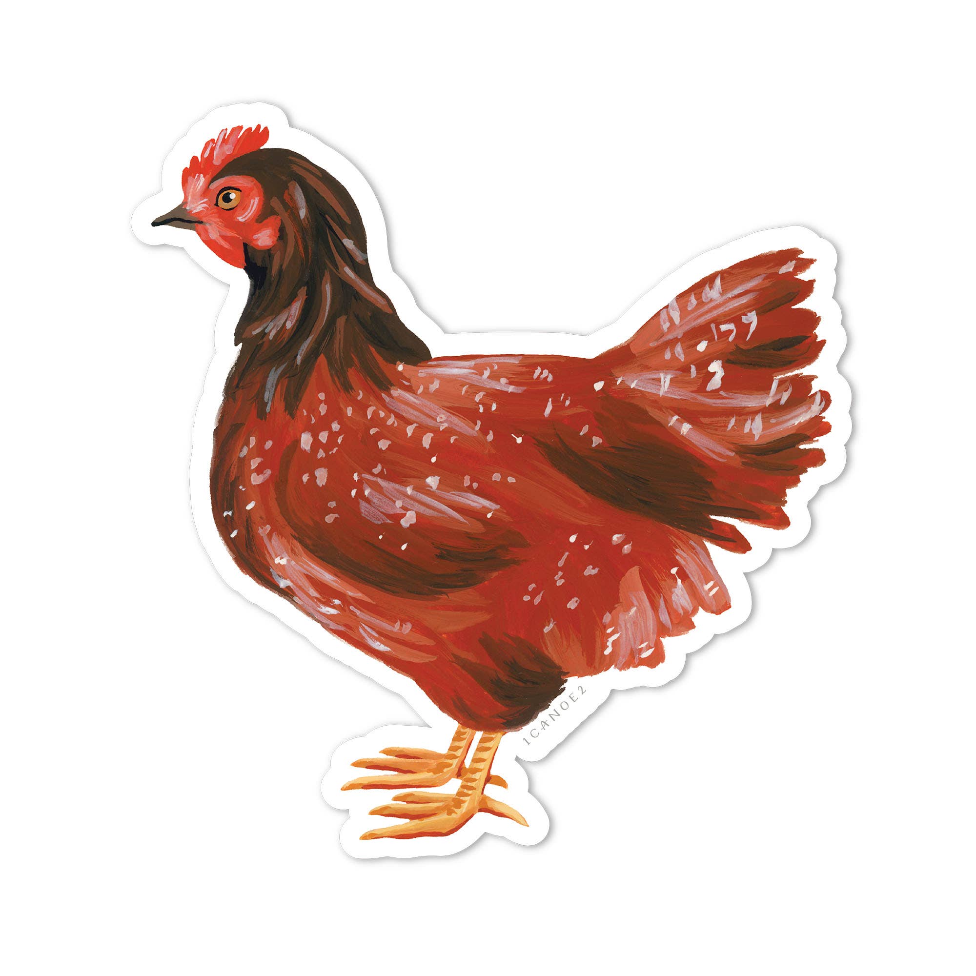 Rhode Island Red Chicken Decal Sticker