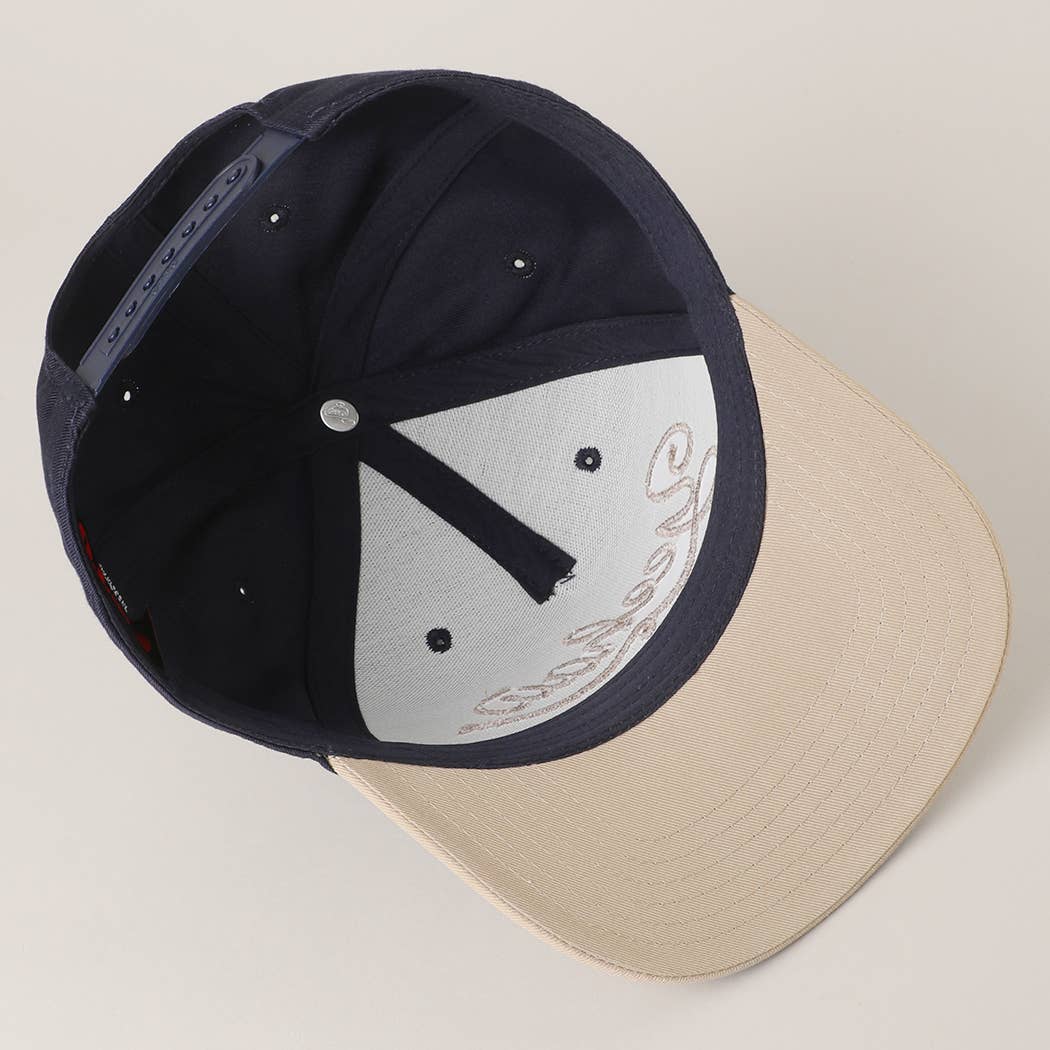 Yeehaw western script embroidered trucker hat closeup