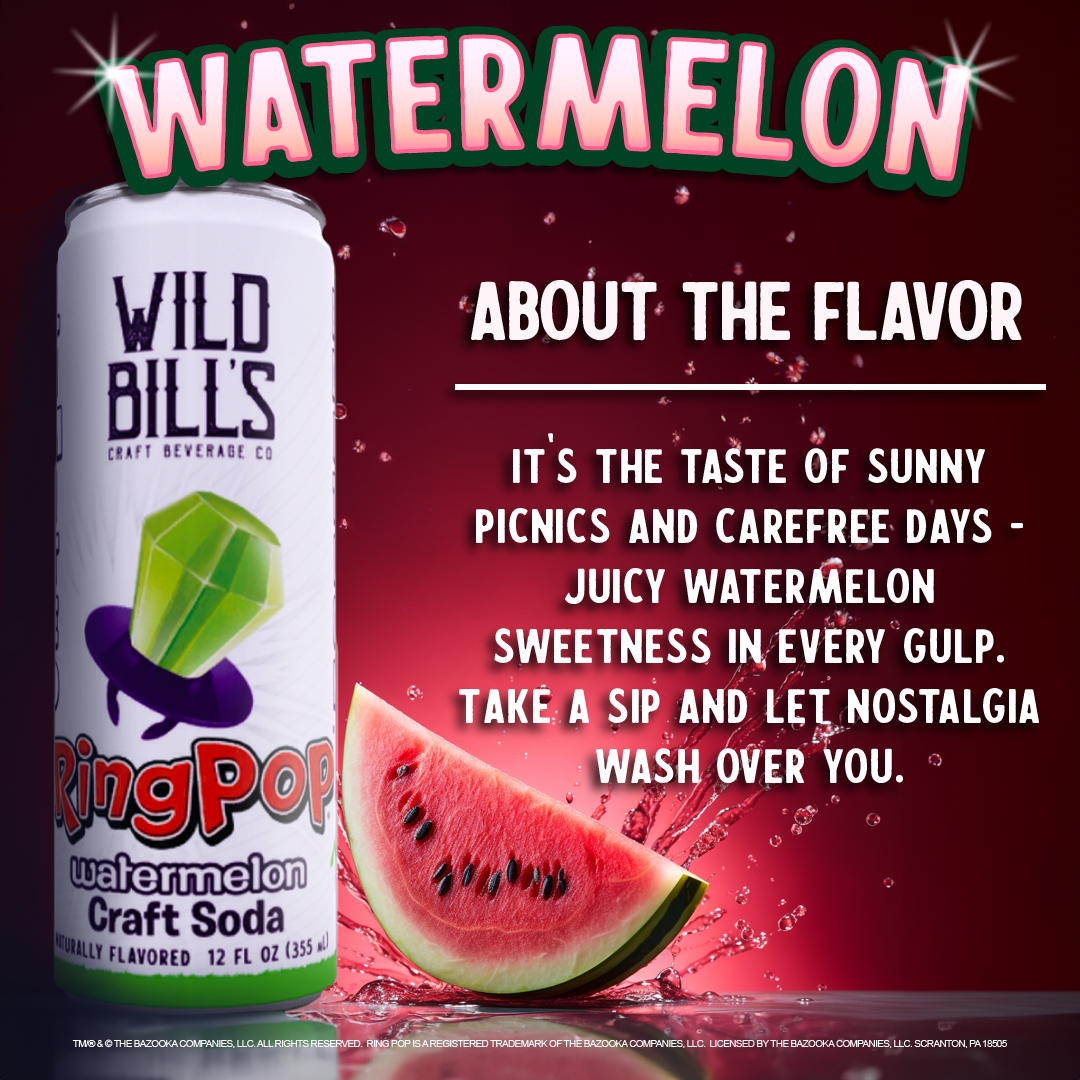Ring Pop Soda Watermelon Pure Cane Sugar