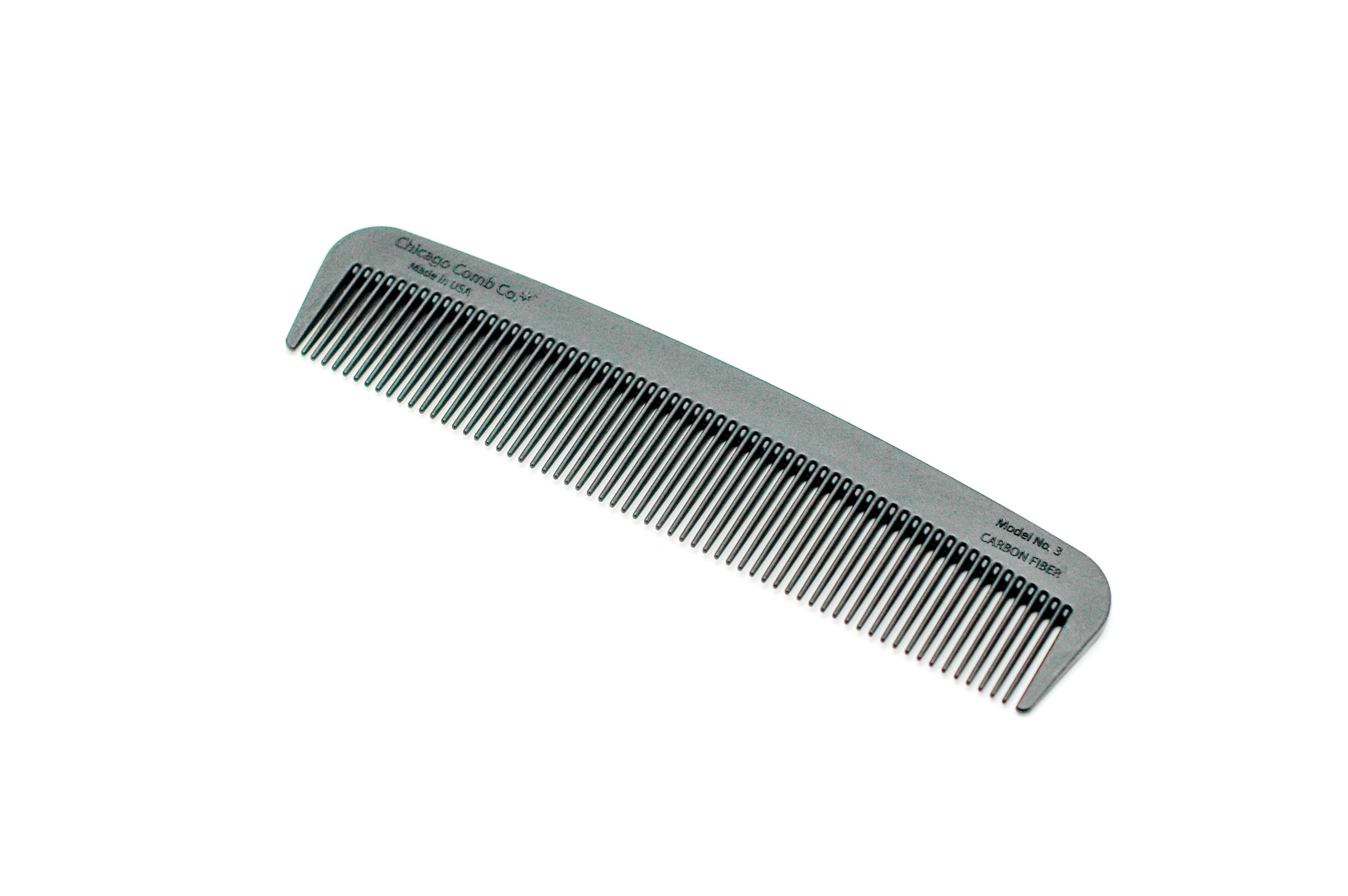 Model No. 3 Carbon Fiber Comb showing fine teeth detail